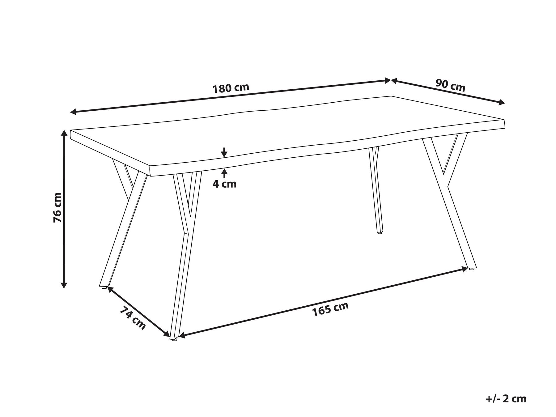 Dining Table ALTON Light Brown 180 cm 90 cm