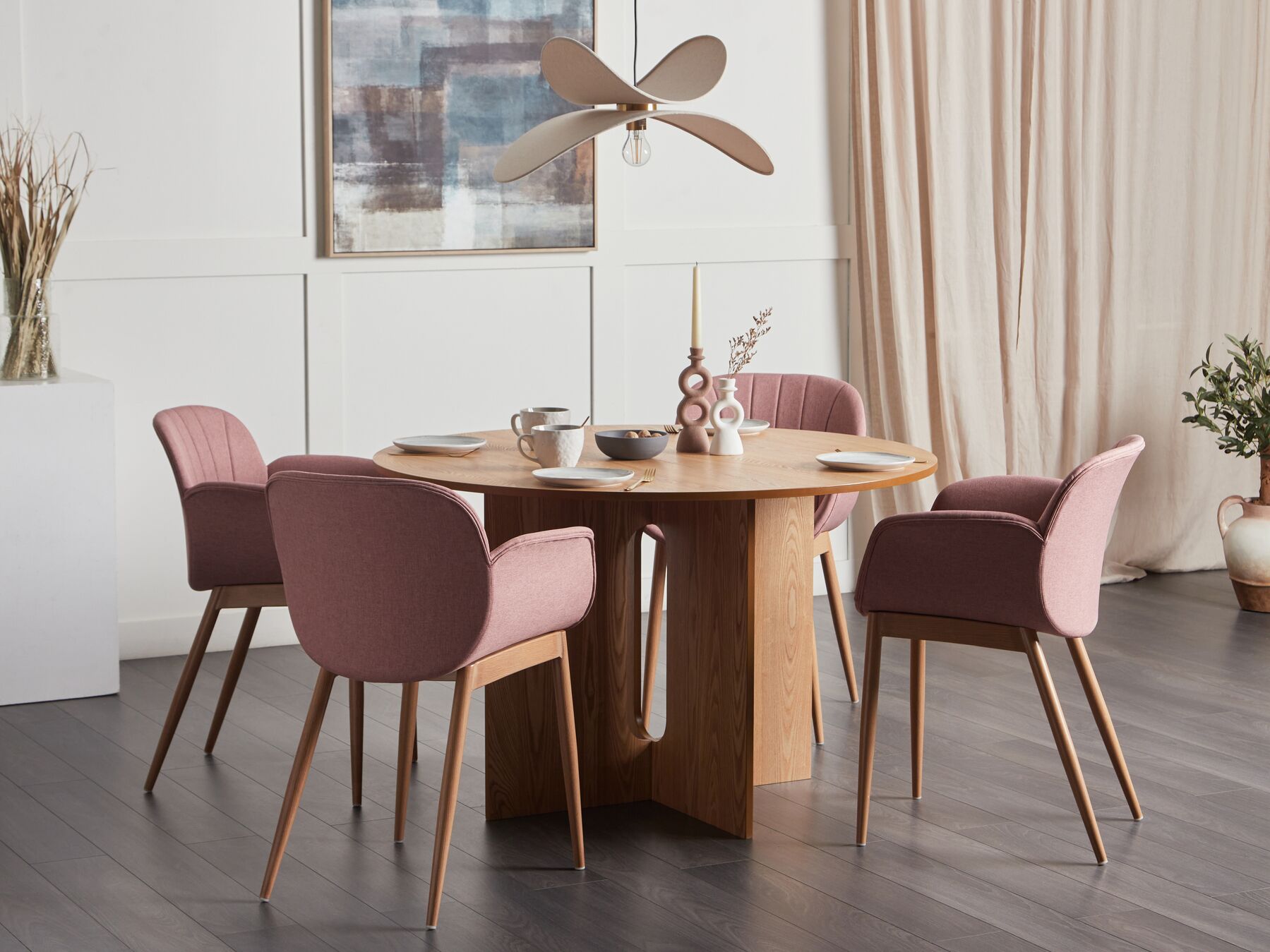 Dining Table CORAIL Light Ash Wood 120 cm 120 cm