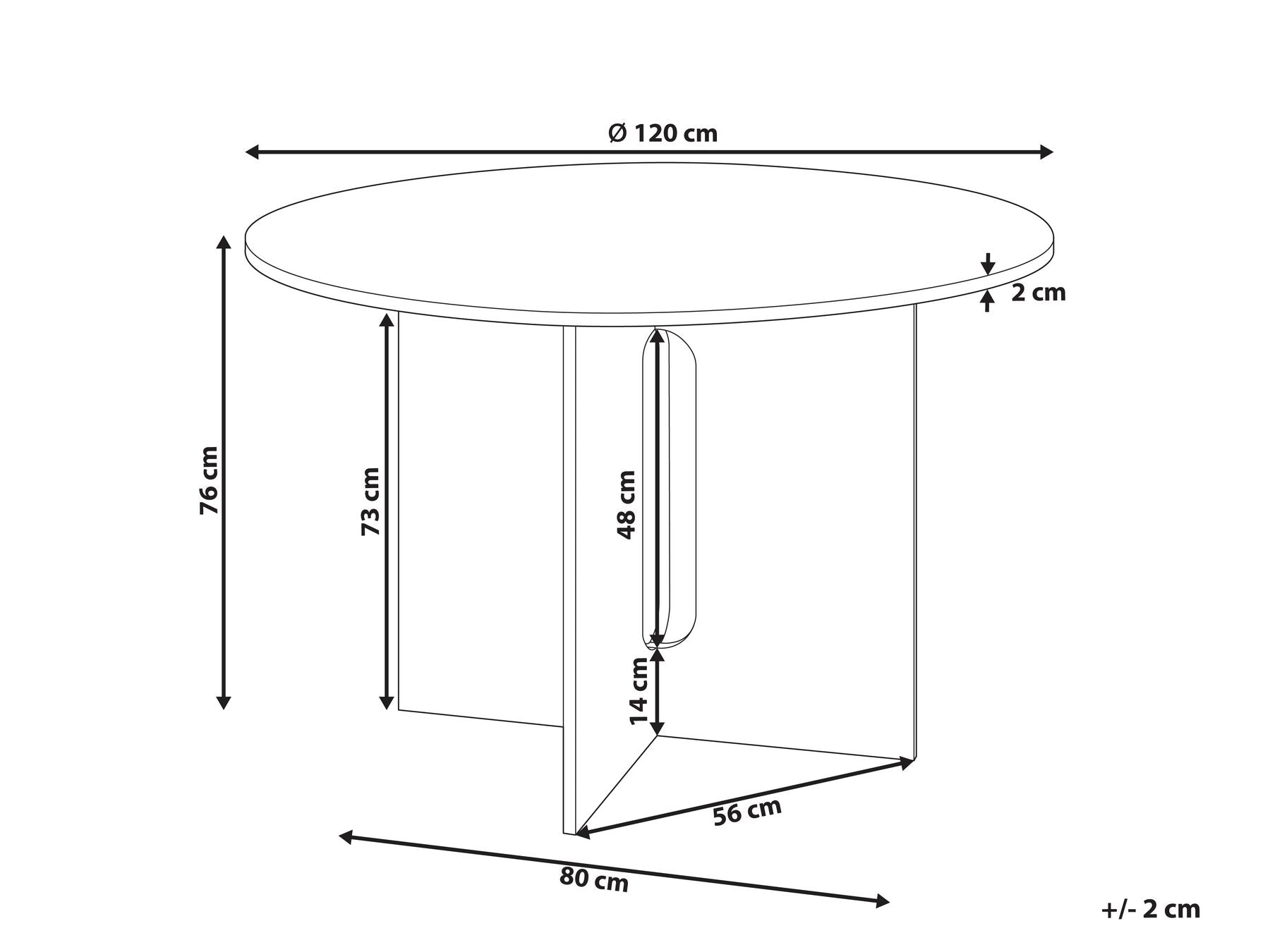 Dining Table CORAIL Light Ash Wood 120 cm 120 cm