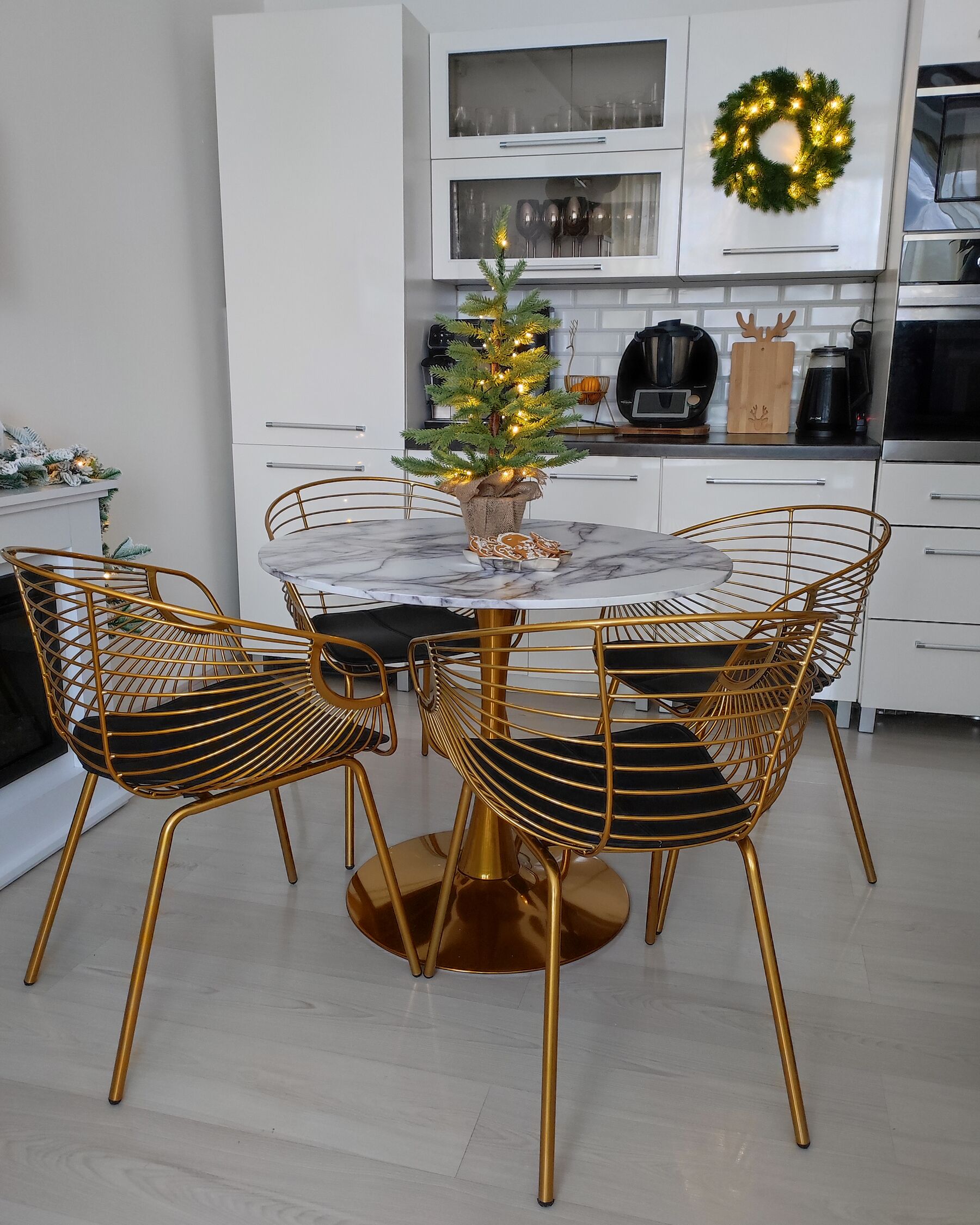 Dining Table BOCA White Marble 90 cm 90 cm