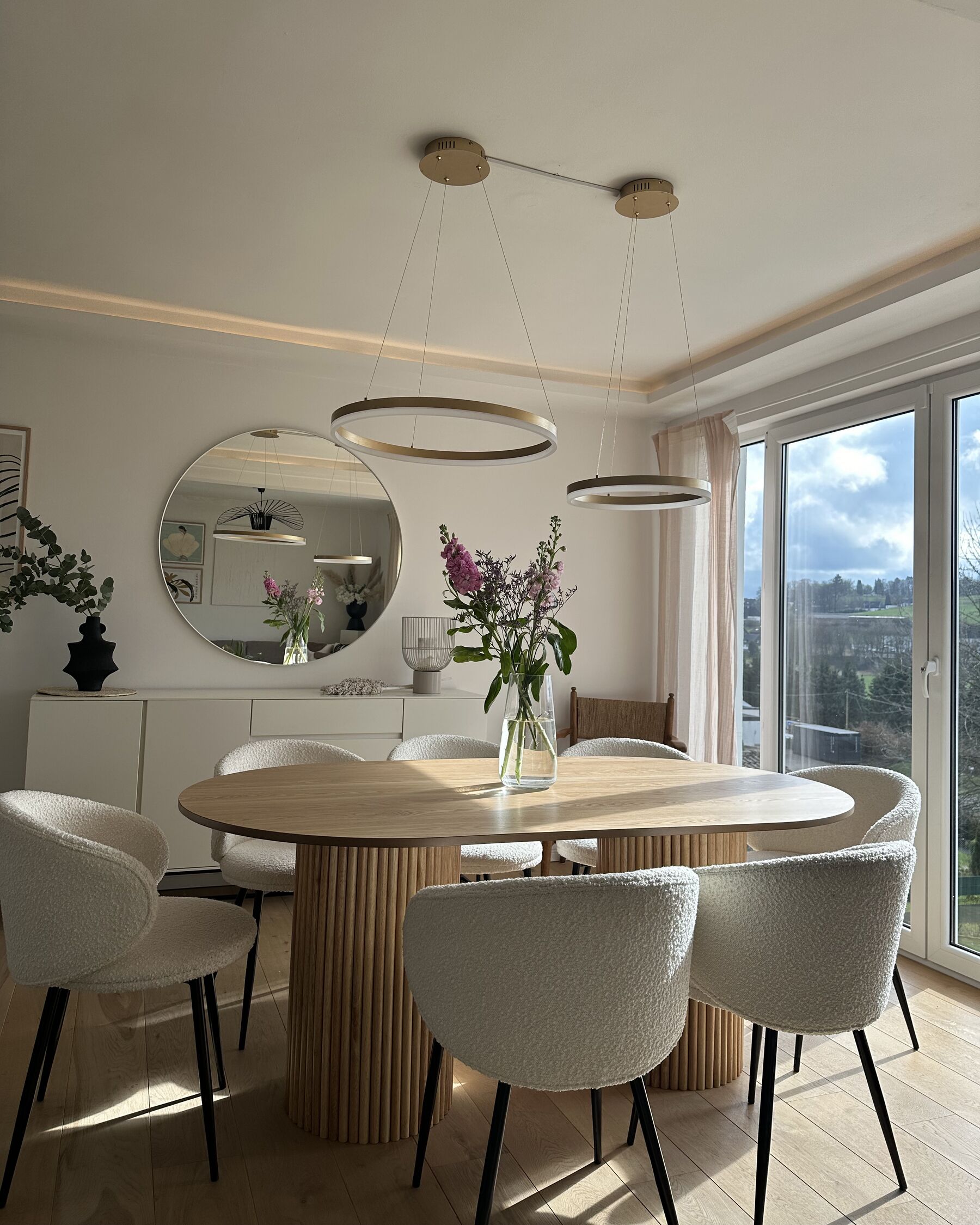 Dining Table SHERIDAN Natural Ash Wood 180 cm 100 cm