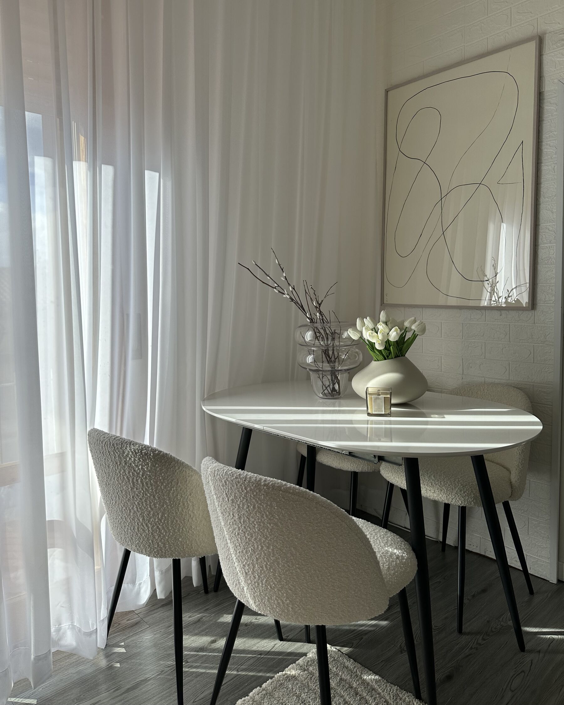 Extending Dining Table STAVERTON White 120/160 cm 80 cm