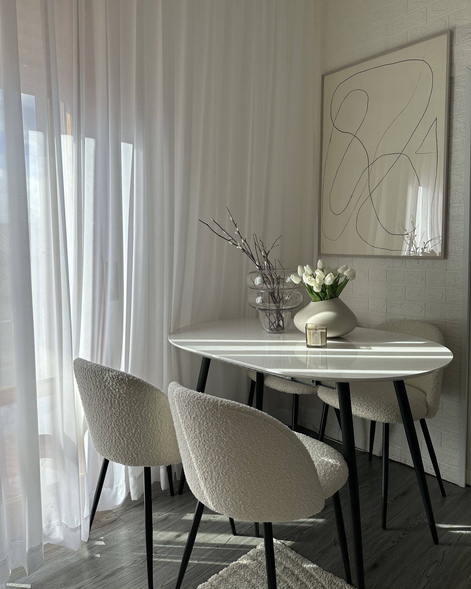 Extending Dining Table STAVERTON White 120/160 cm 80 cm