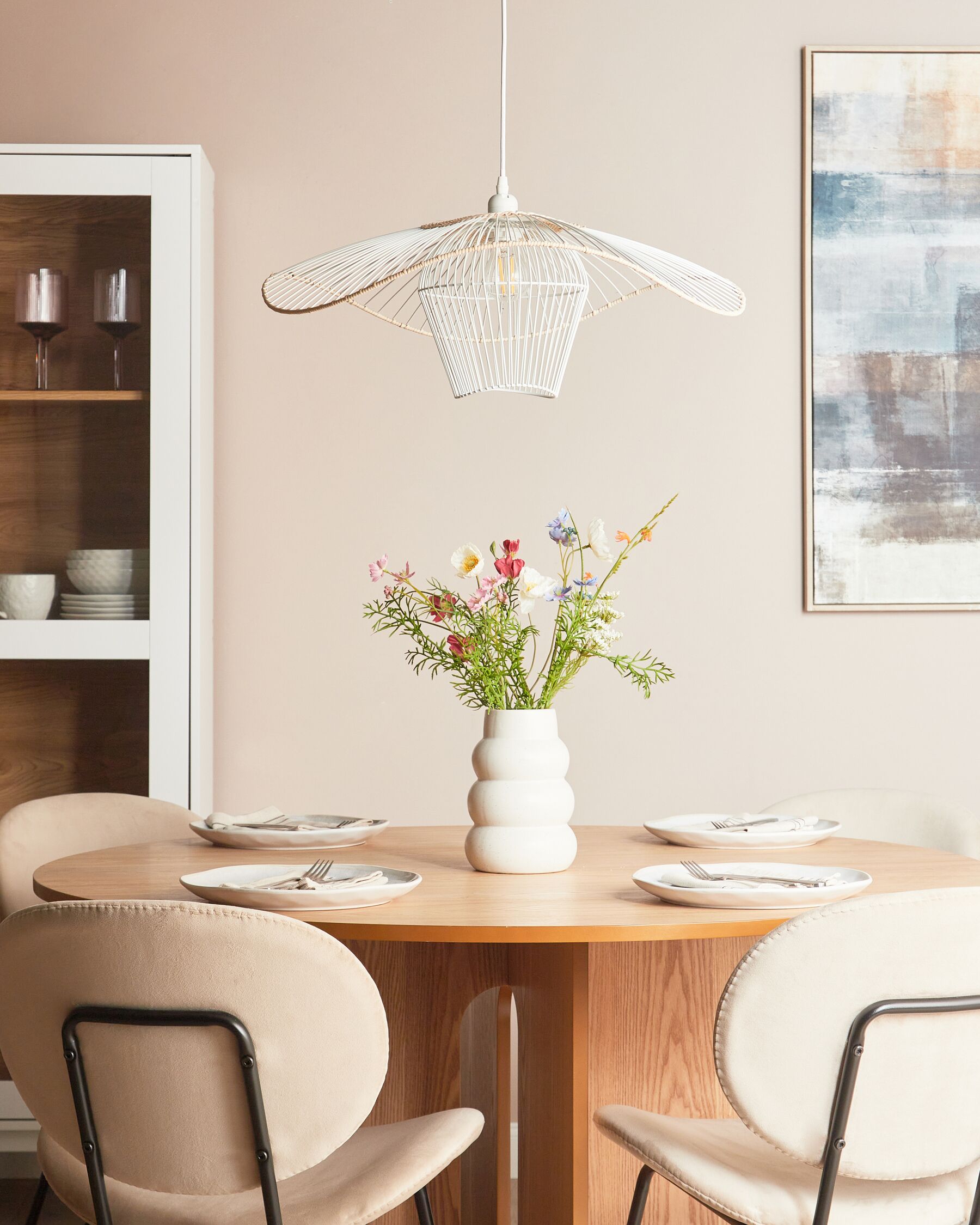 Dining Table CORAIL Light Ash Wood 120 cm 120 cm