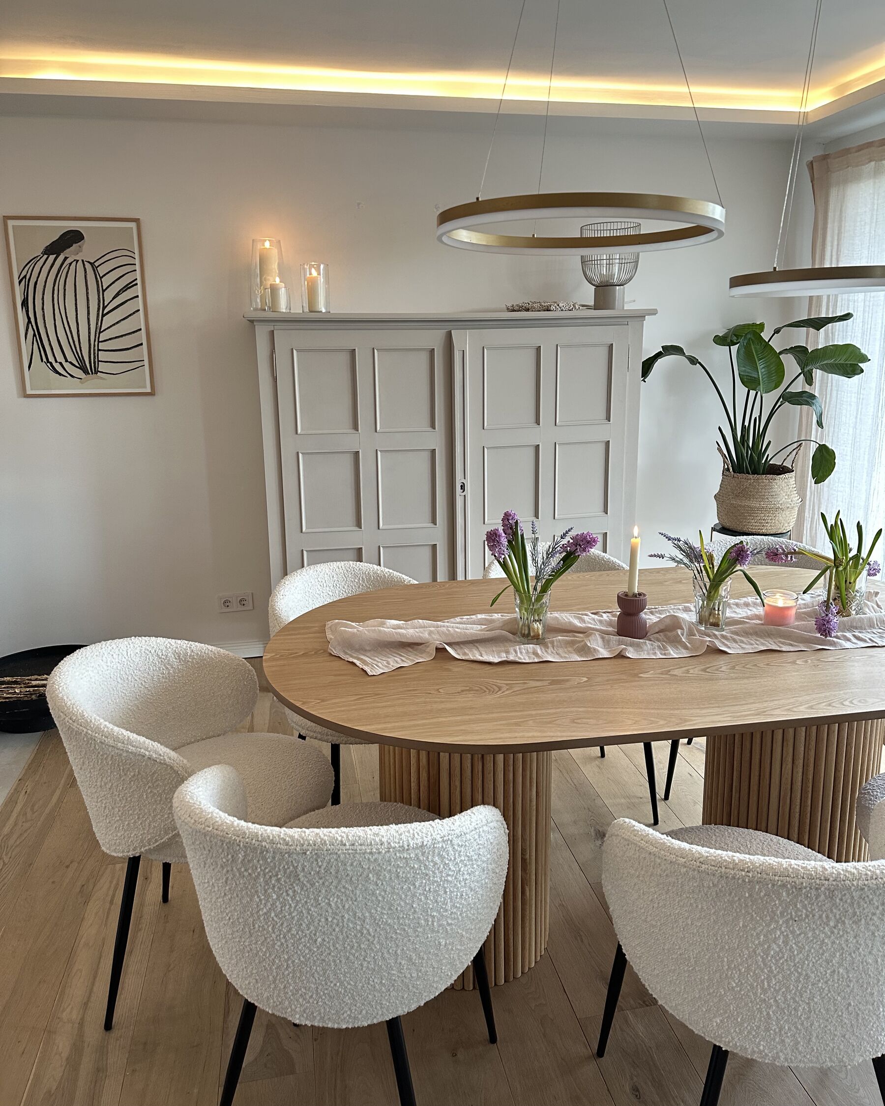 Dining Table SHERIDAN Natural Ash Wood 180 cm 100 cm