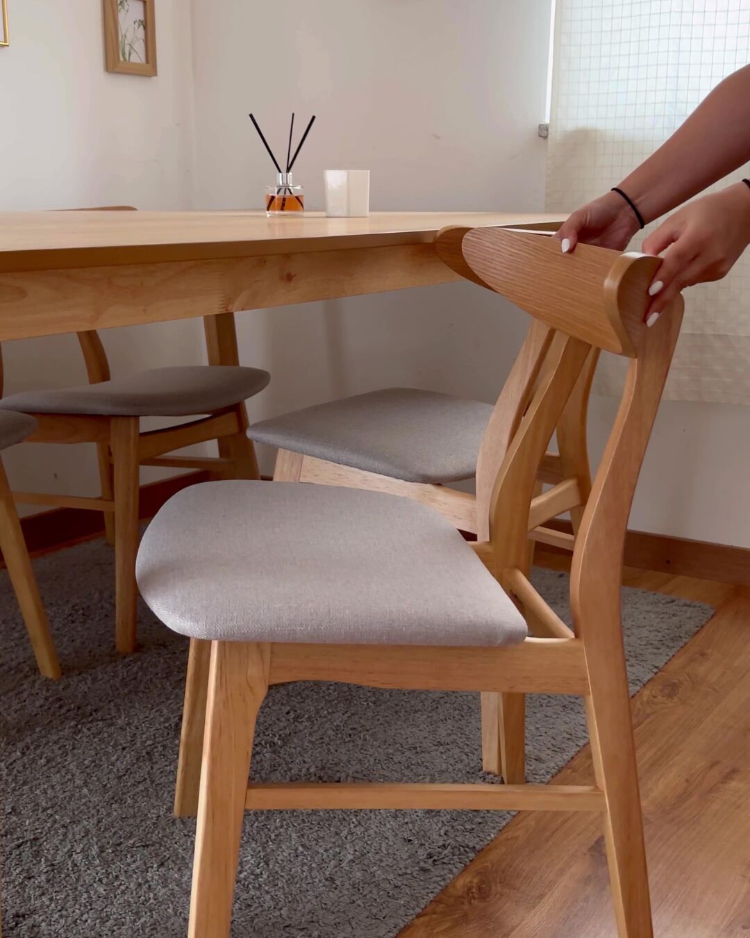 Dining Table CAMDEN Light Ash Wood 180 cm 95 cm