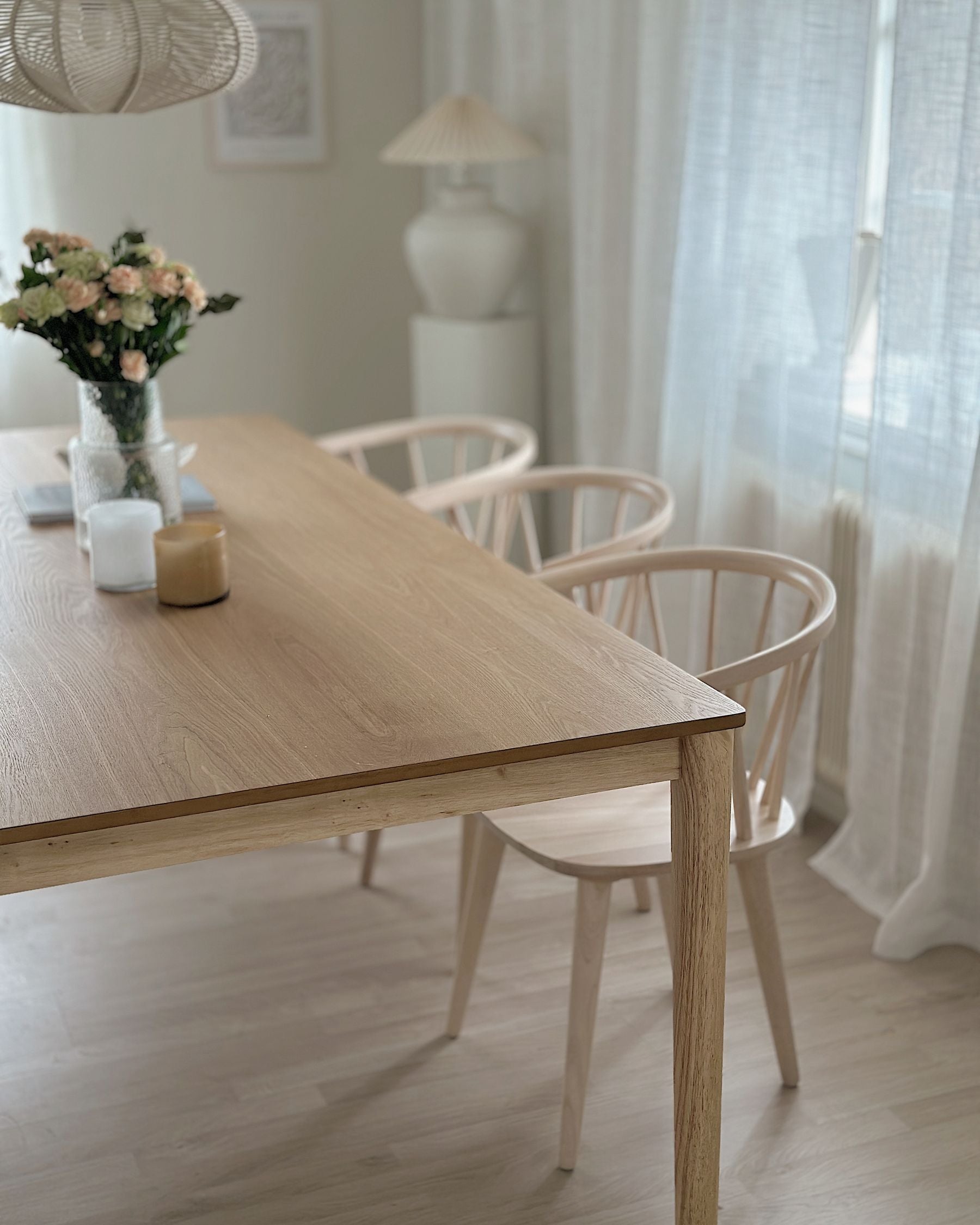 Dining Table ERMELO Natural Ash Wood 200 cm 100 cm