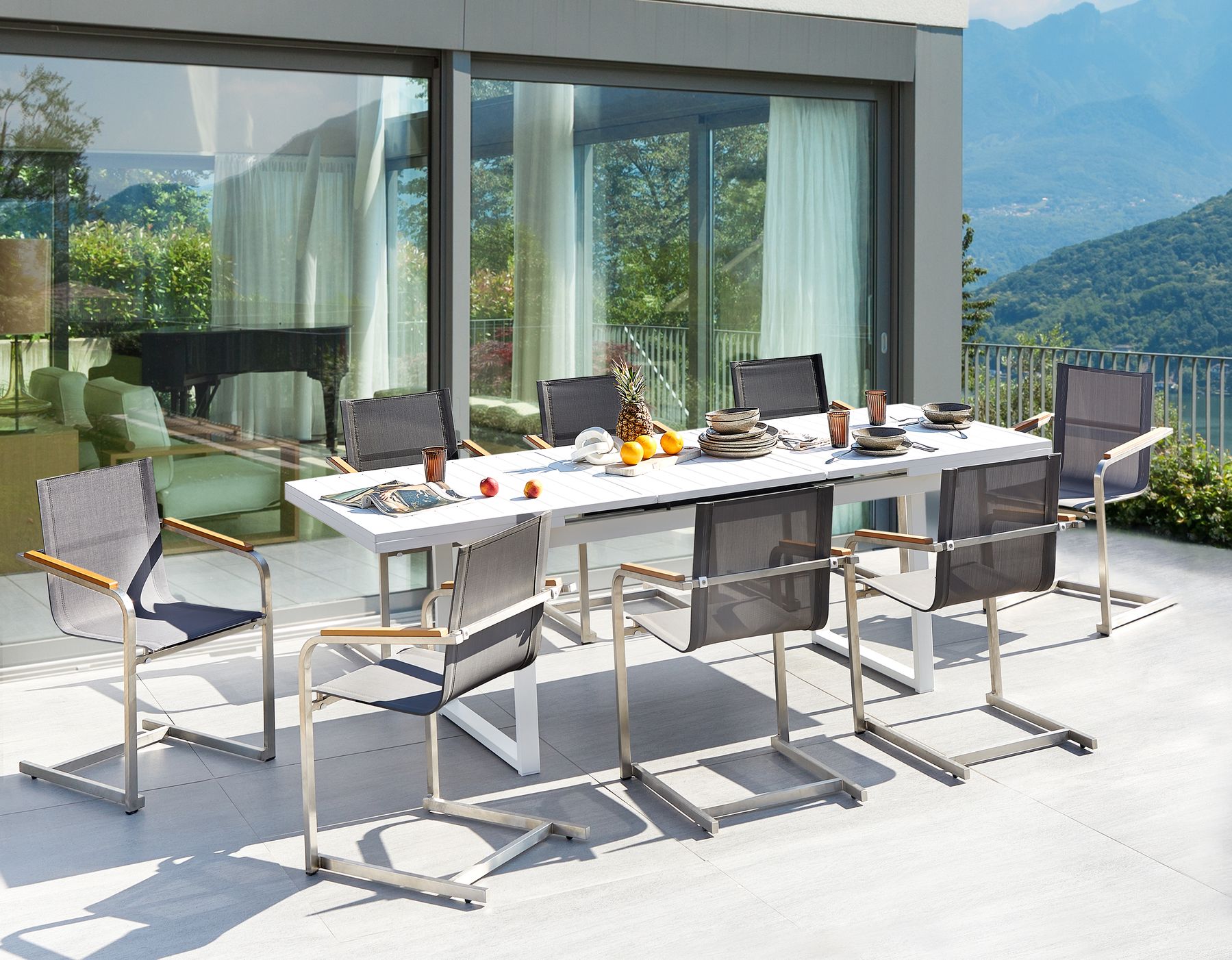 Garden Dining Set 8 Seater VALCANETTO/COSOLETO Metal Grey