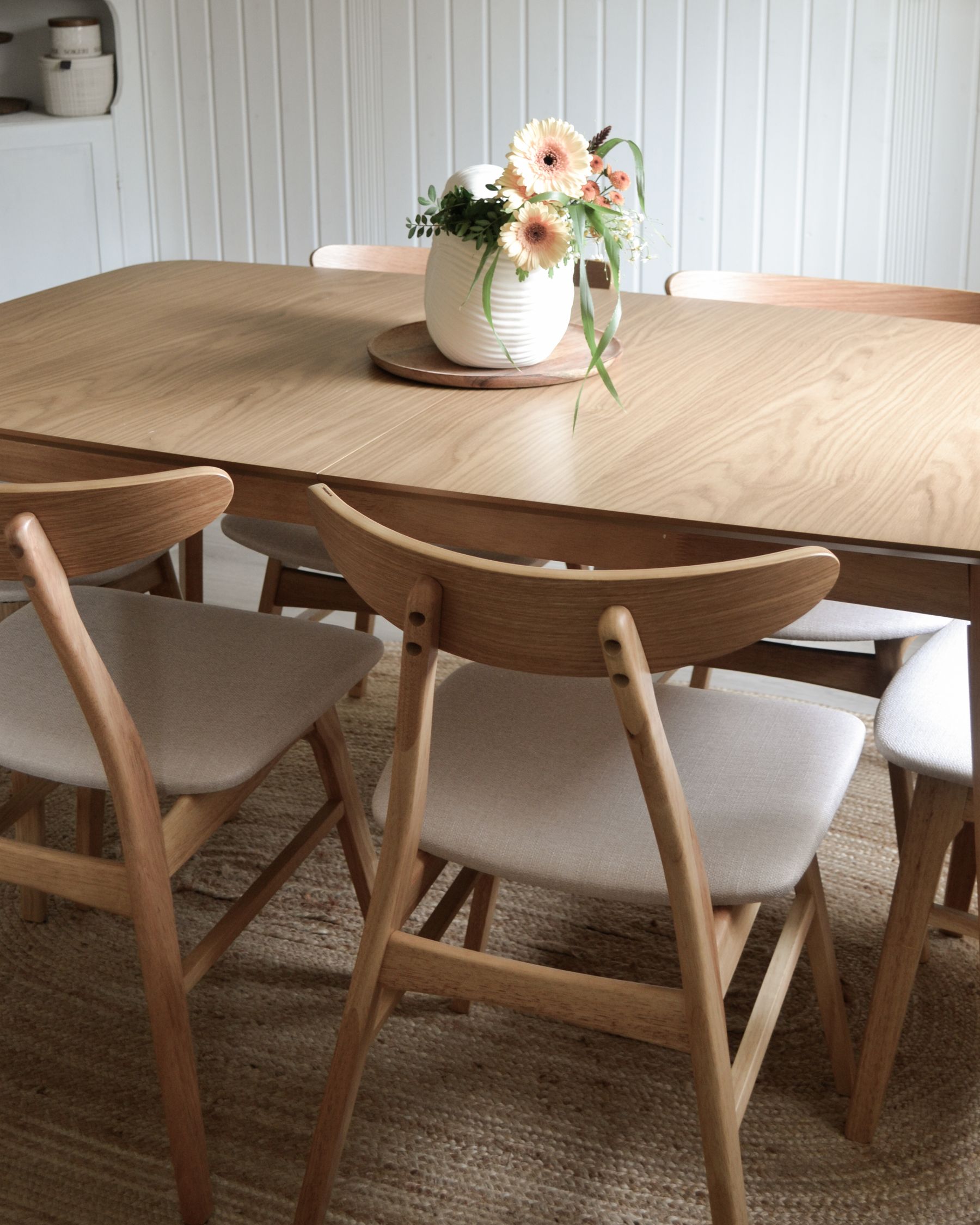 Extending Dining Table MADOX Light Oak 120/150 cm 75 cm