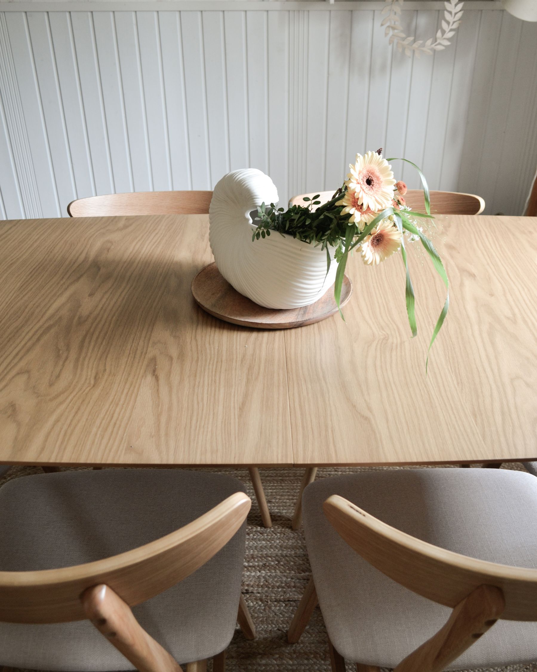 Extending Dining Table MADOX Light Oak 120/150 cm 75 cm