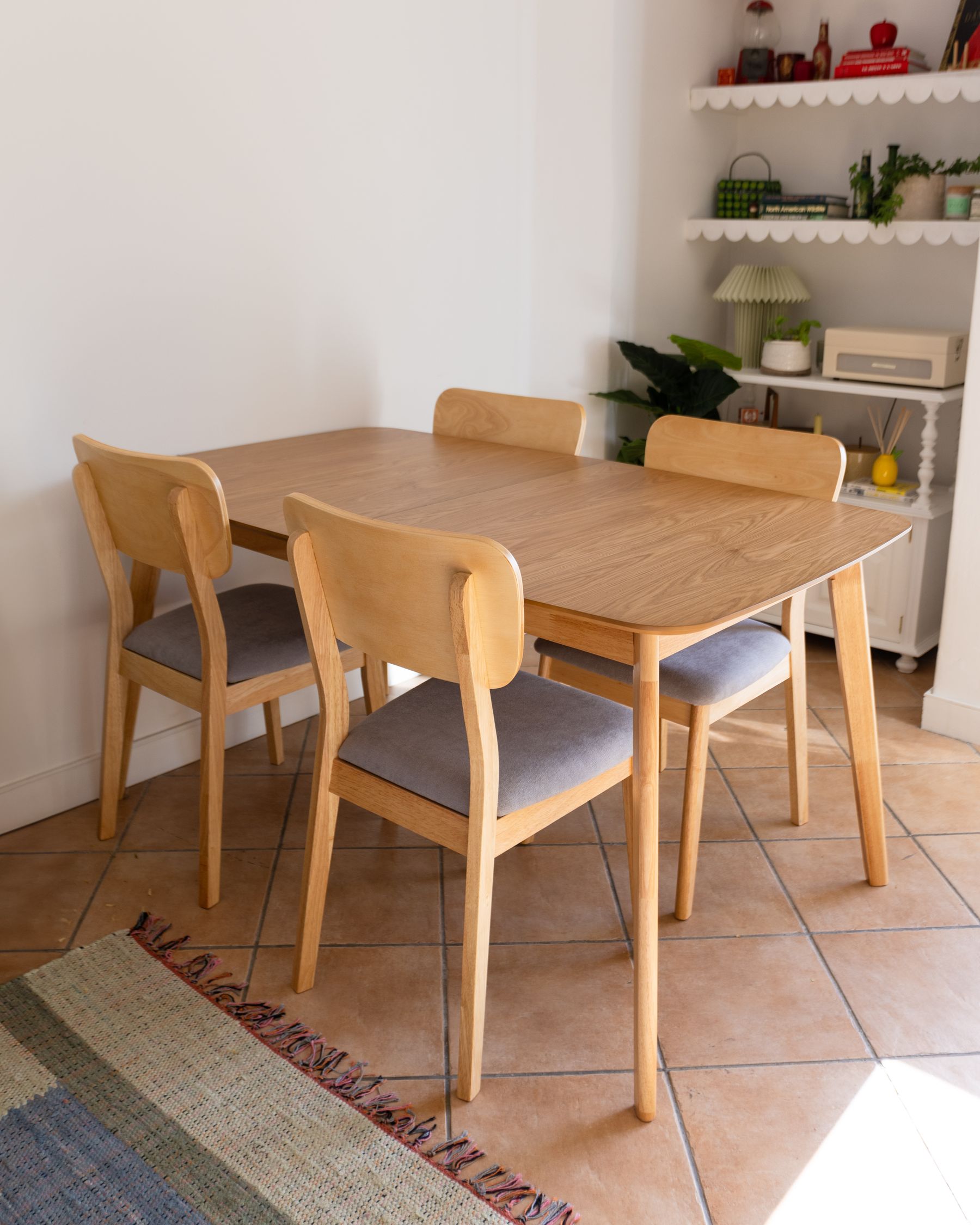 Extending Dining Table MADOX Light Oak 120/150 cm 75 cm