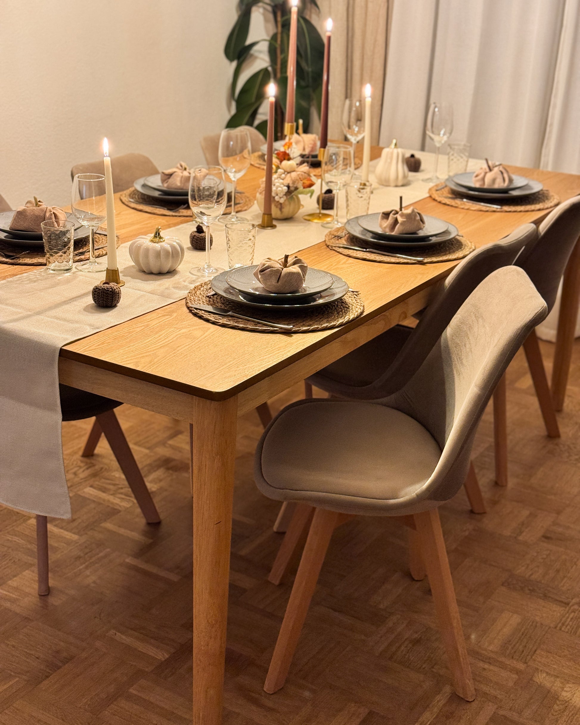 Dining Table ERMELO Natural Ash Wood 200 cm 100 cm