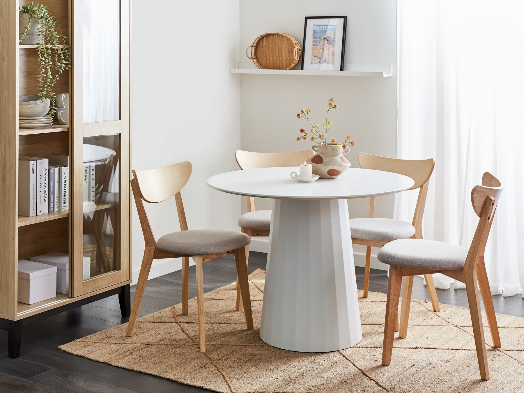 Dining Table PLATO White 100 cm 100 cm Metal