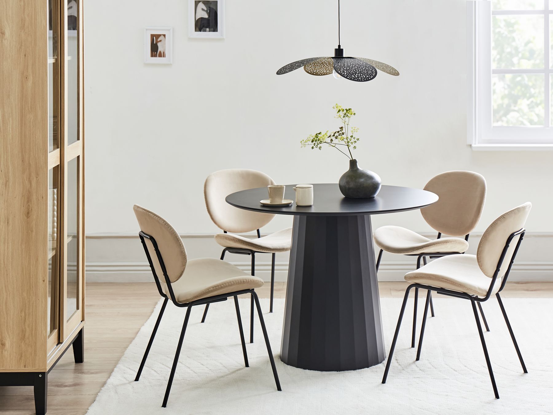 Dining Table PLATO Black 100 cm 100 cm Metal
