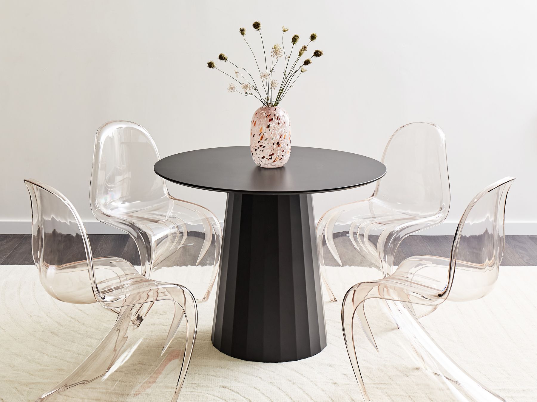 Dining Table PLATO Black 100 cm 100 cm Metal