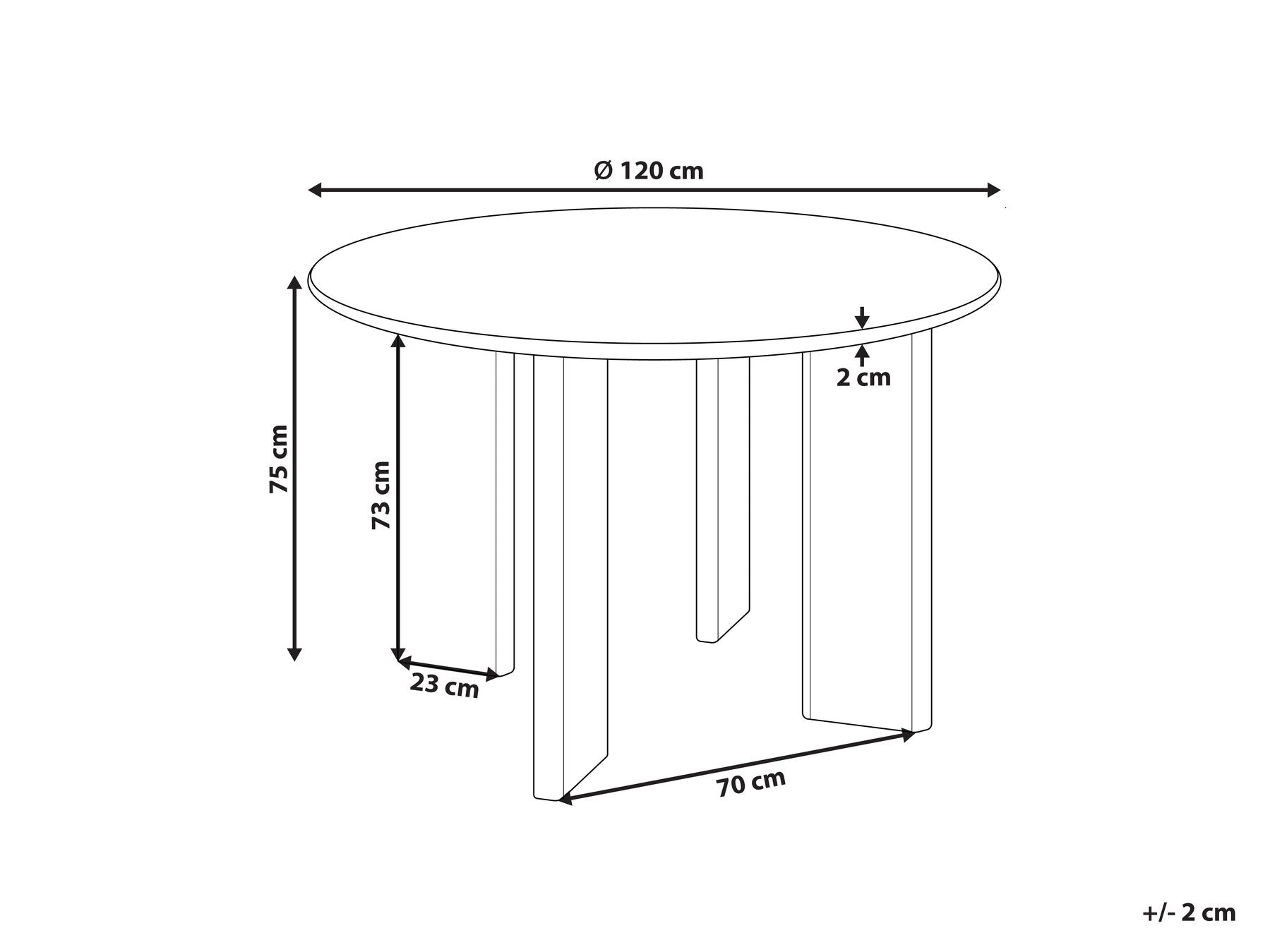 Dining Table COSMO White 120 cm 120 cm