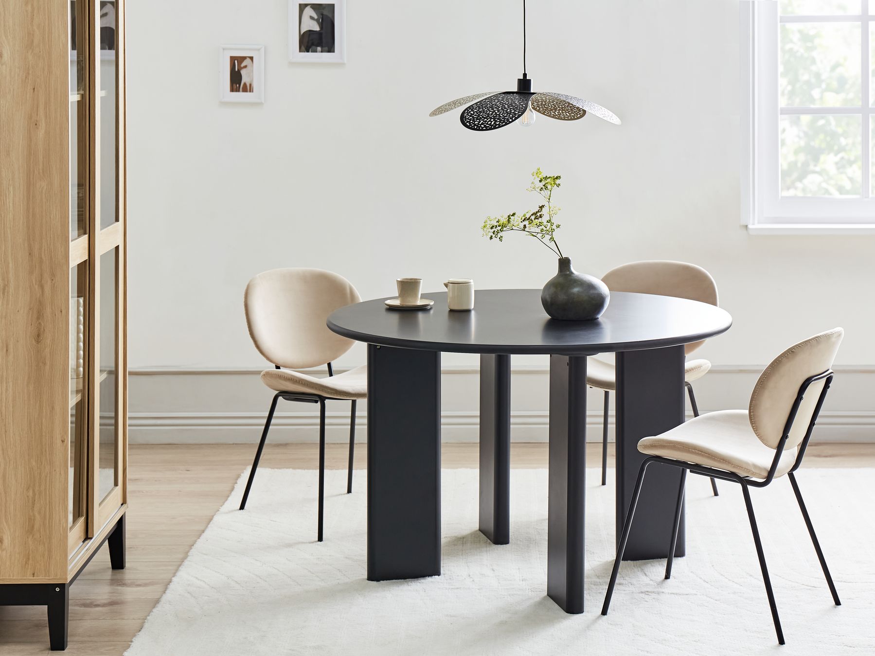 Dining Table COSMO Black 120 cm 120 cm