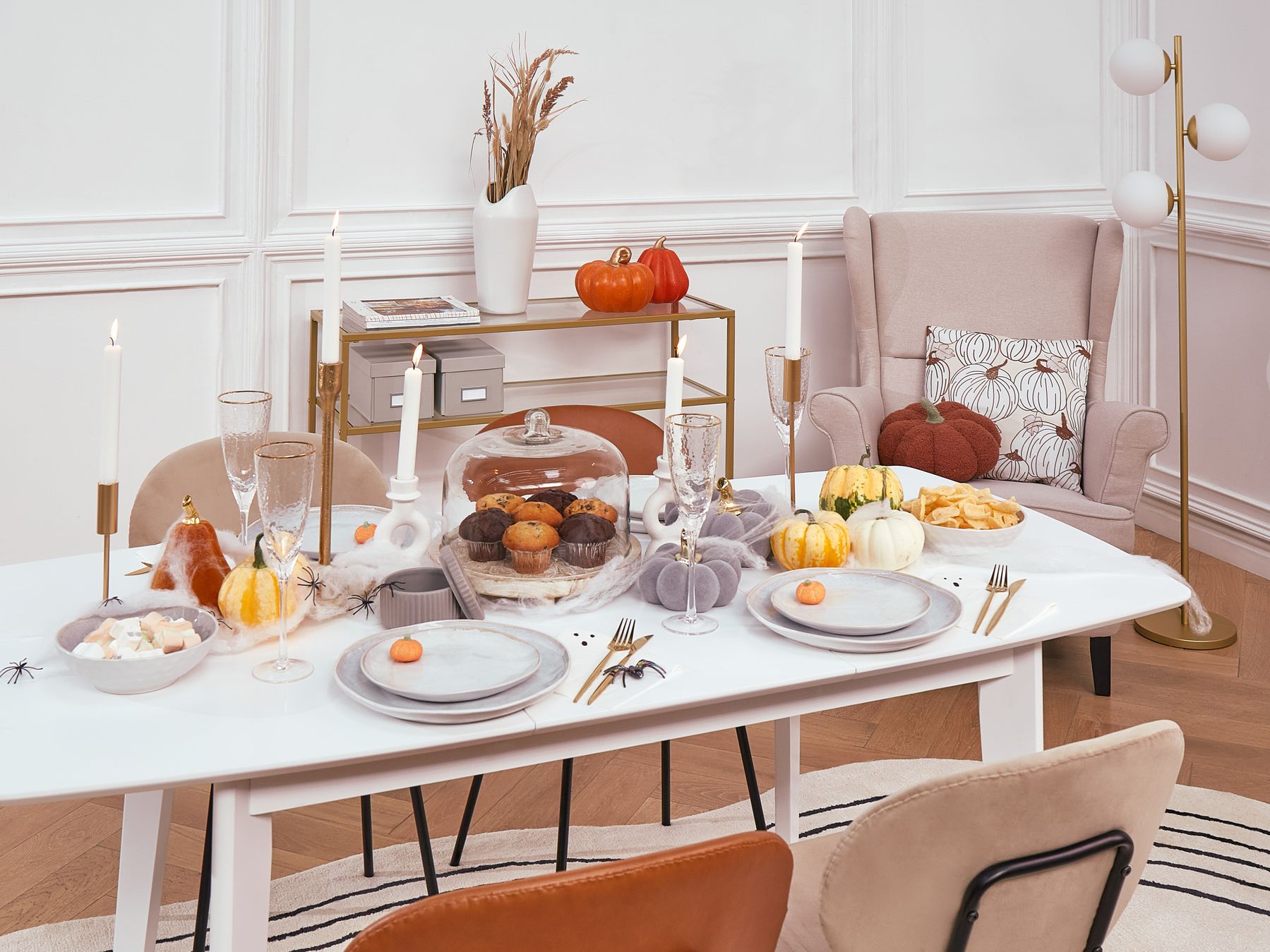 Extending Dining Table SANFORD White 150/195 cm 90 cm