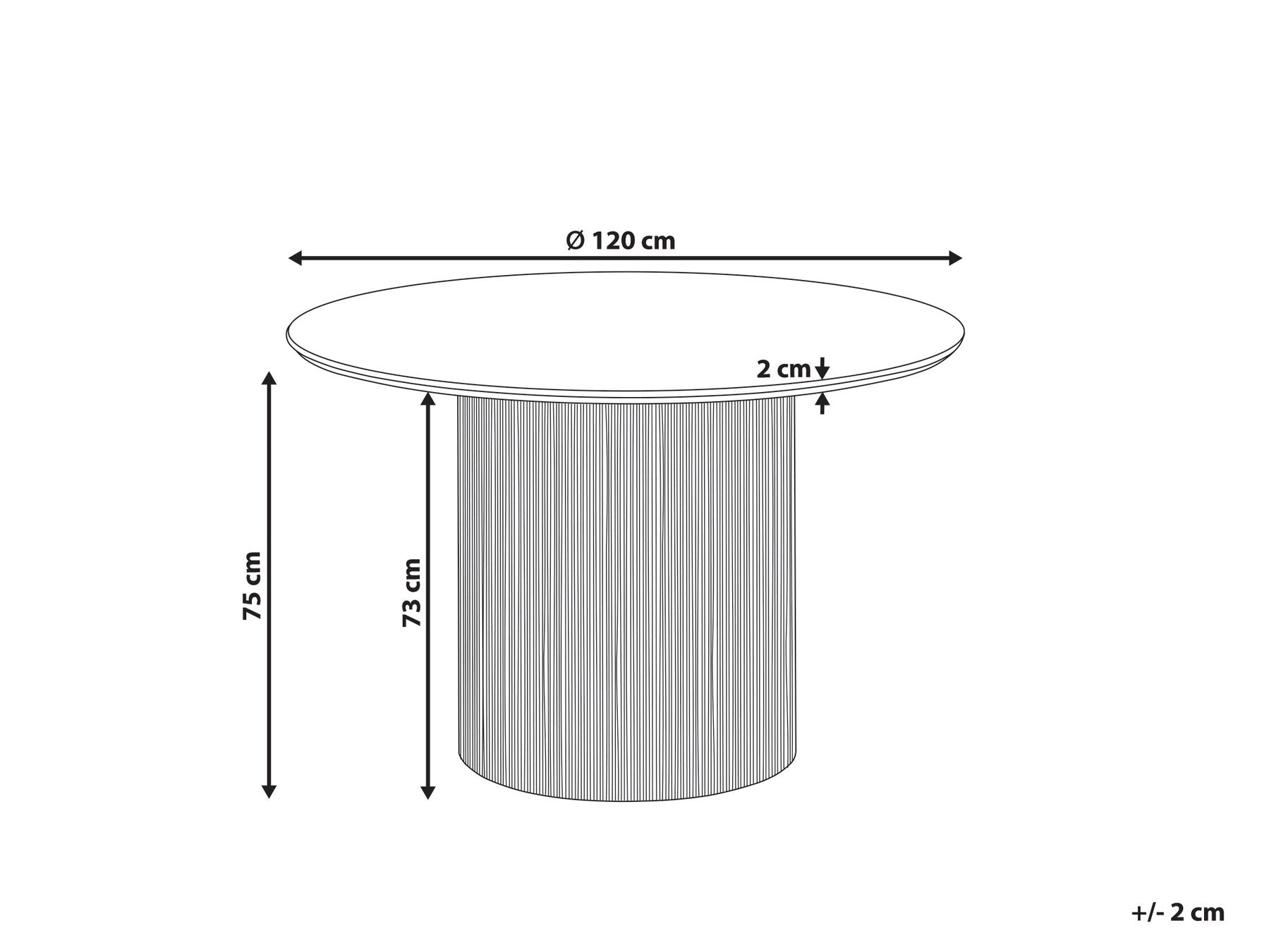 Dining Table SHEHO Black 120 cm 120 cm