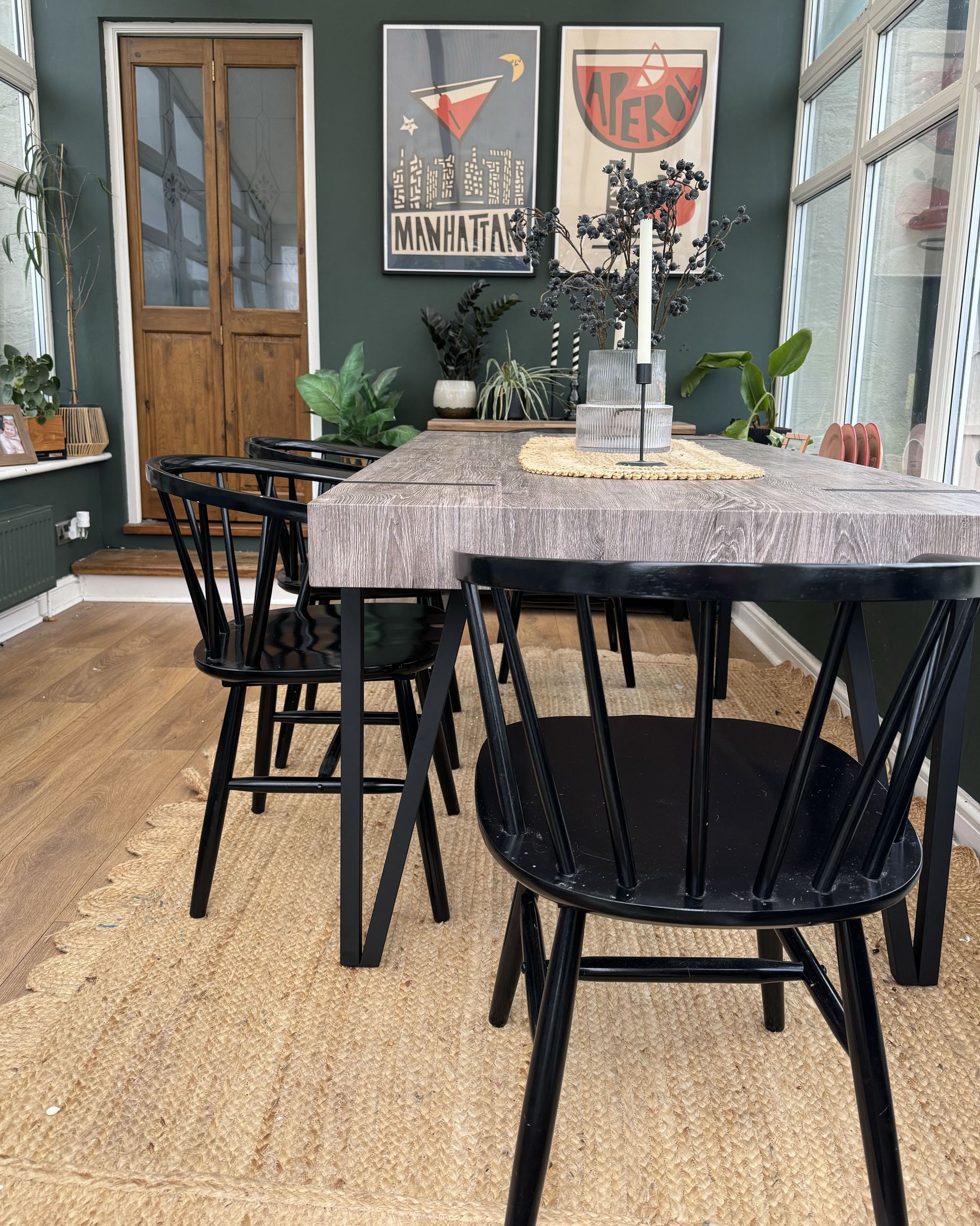 Dining Table ADENA Brown 180 cm 90 cm