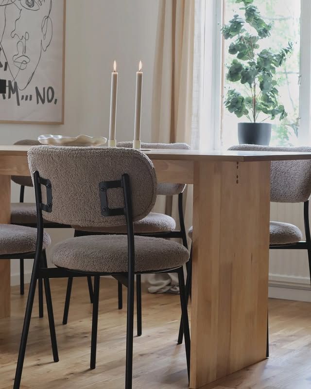 Dining Table MOORA Natural Ash Wood 180 cm 90 cm