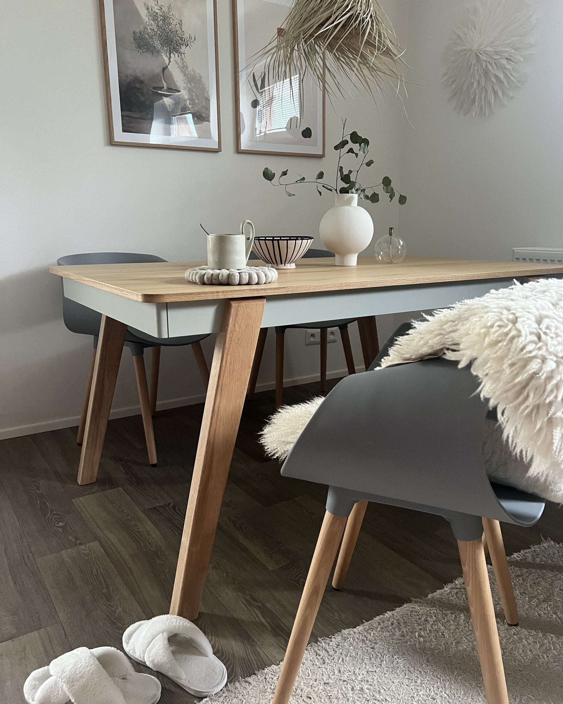 Dining Table PHOLA Light Oak 150 cm 90 cm