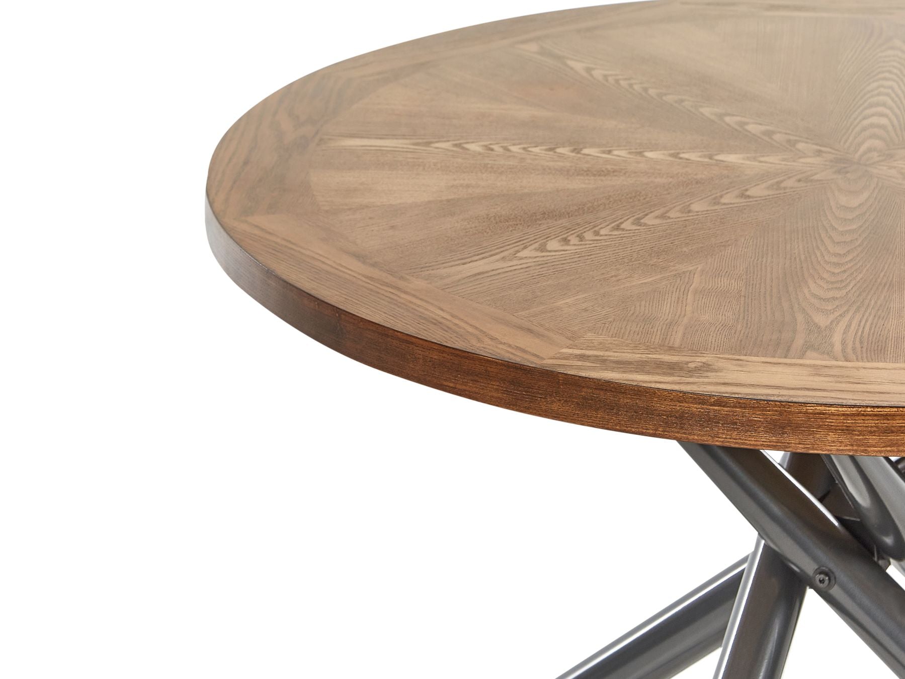 Dining Table LORENZO Brown Ash Wood 120 cm 120 cm