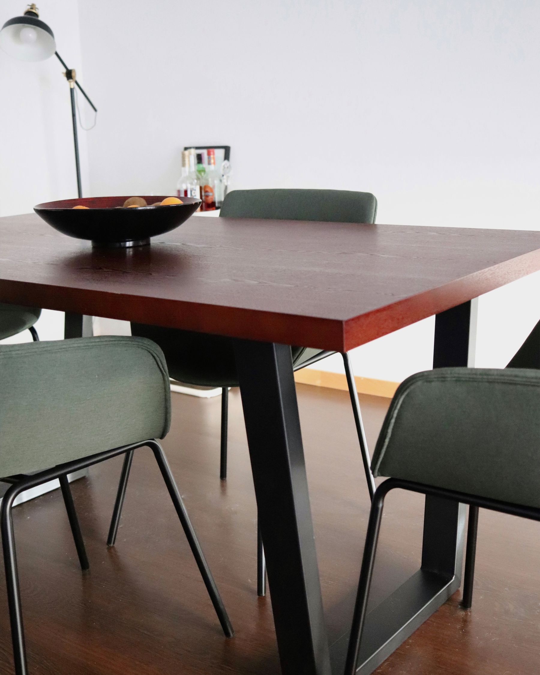 Dining Table AUSTIN Dark Walnut 160 cm 90 cm