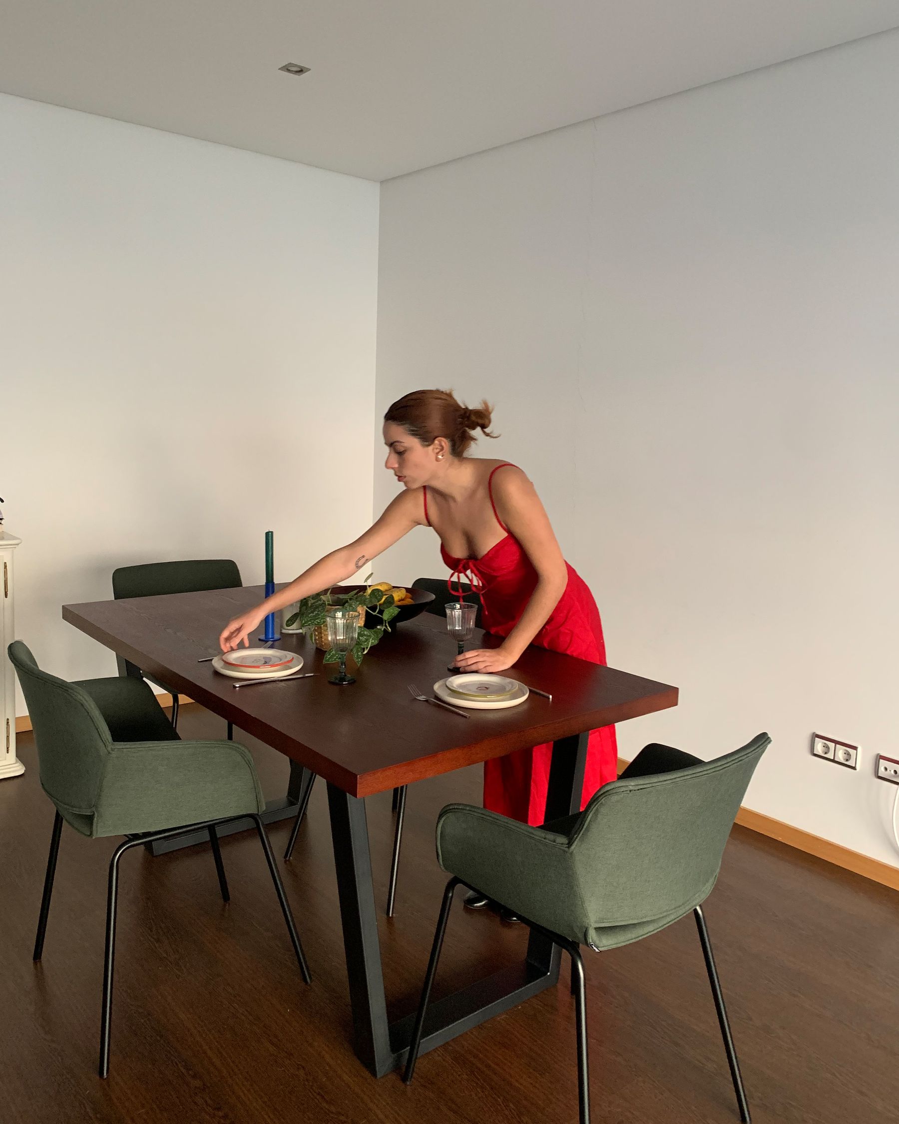 Dining Table AUSTIN Dark Walnut 160 cm 90 cm
