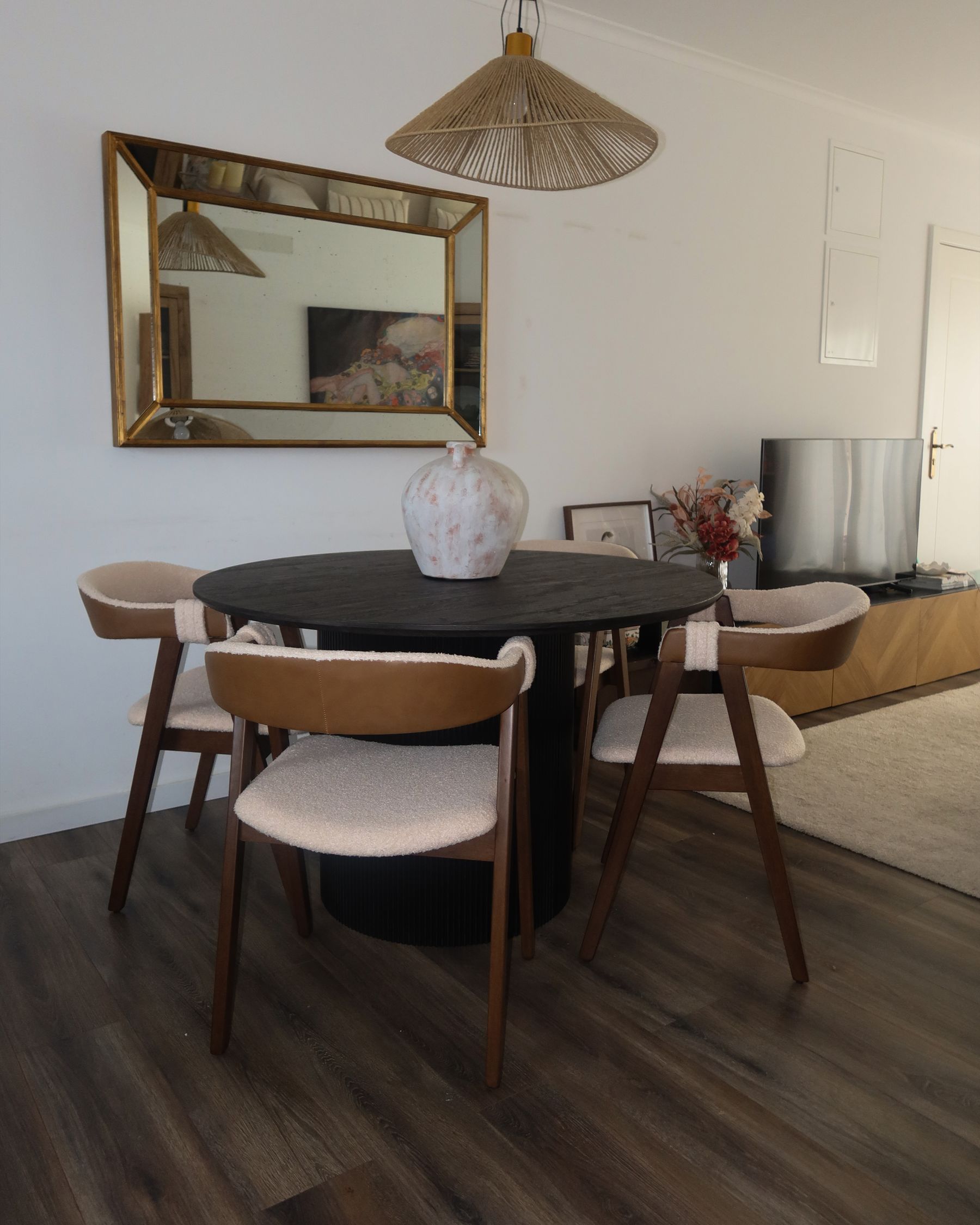 Dining Table SHEHO Black 120 cm 120 cm