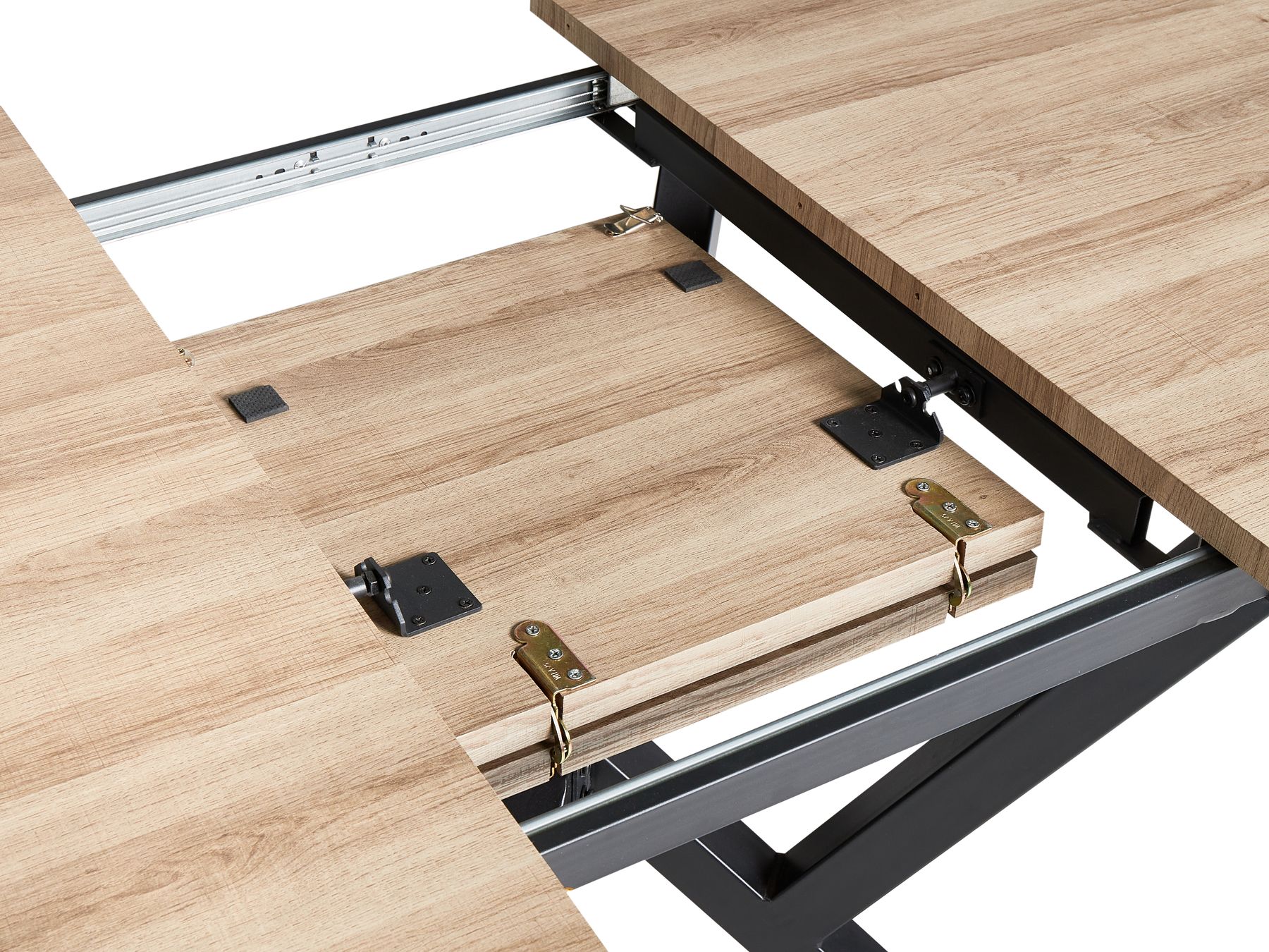 Extending Dining Table ANSELL Light Brown 160/200 cm 90 cm