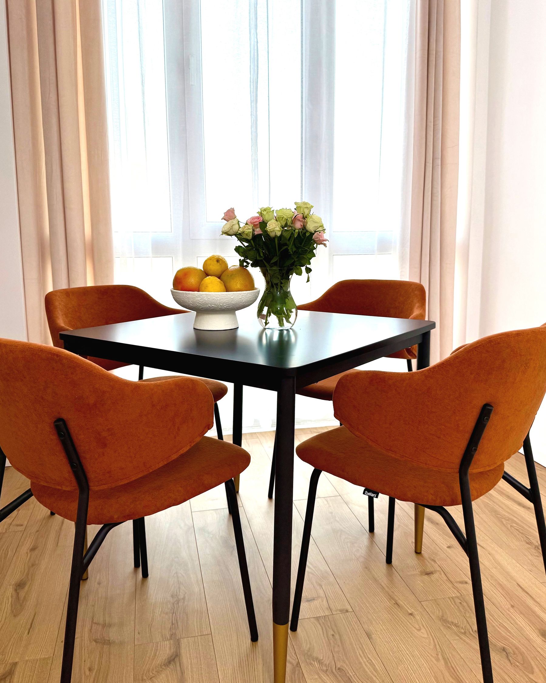 Dining Table SHALFORD Black 80 cm 80 cm