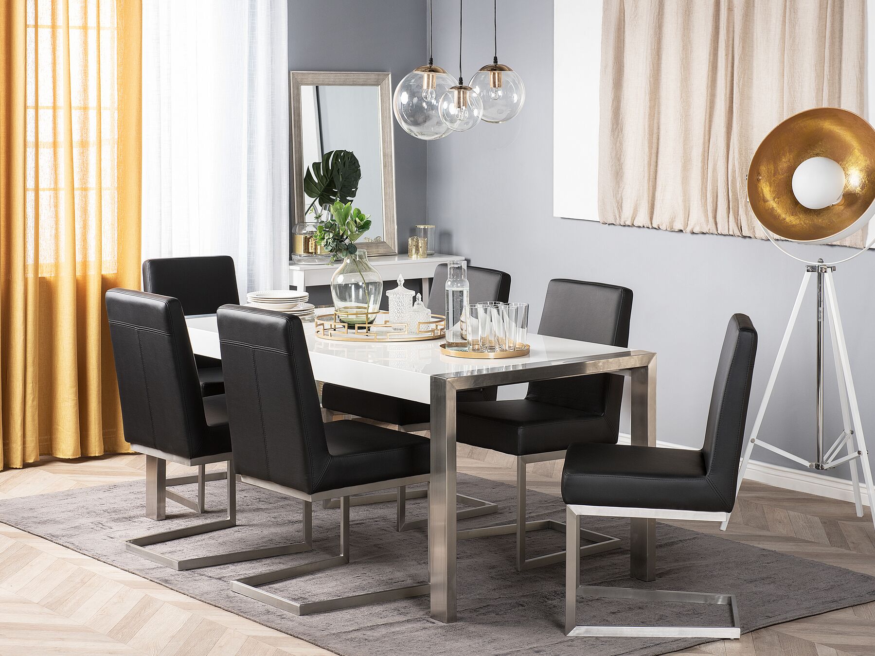 Dining Table ARCTIC Silver 220 cm 90 cm