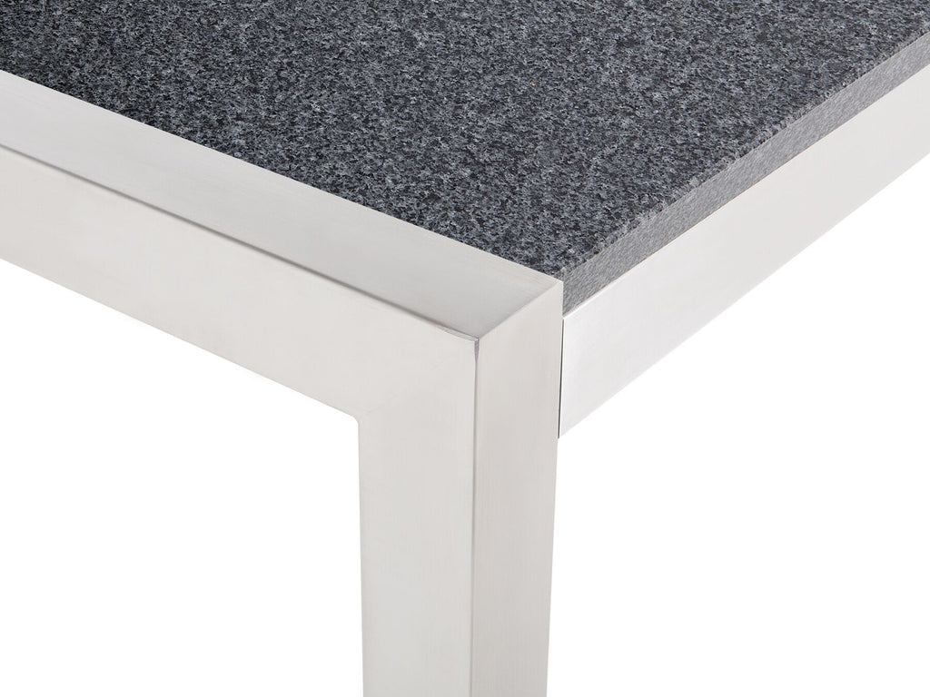Garden Dining Set 8 Seater GROSSETO Triple Plate Granite Polished Grey/ White