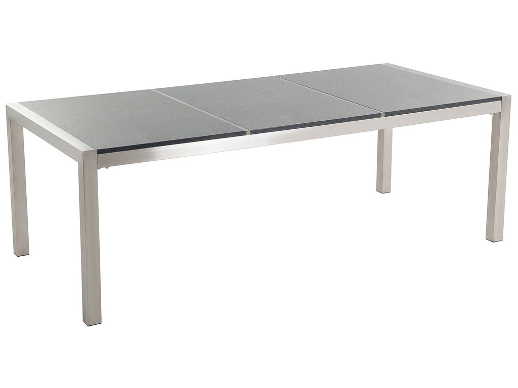 Garden Dining Set 8 Seater GROSSETO Triple Plate Granite Polished Grey