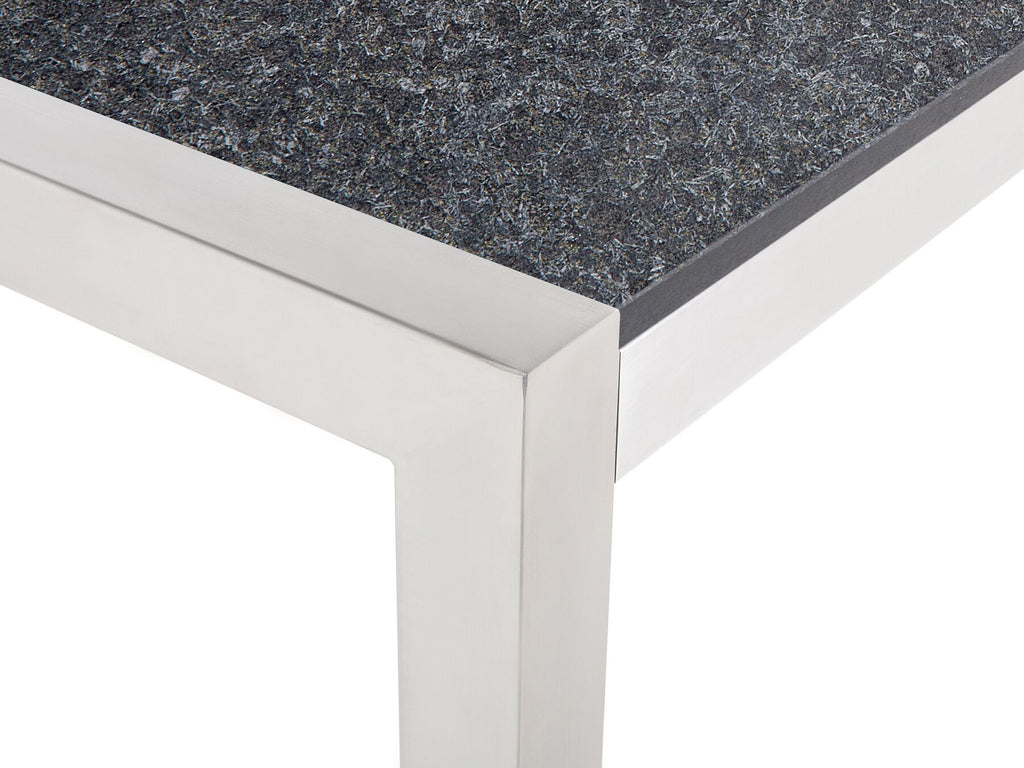Garden Dining Set 8 Seater GROSSETO Triple Plate Granite Flamed Black/ Beige