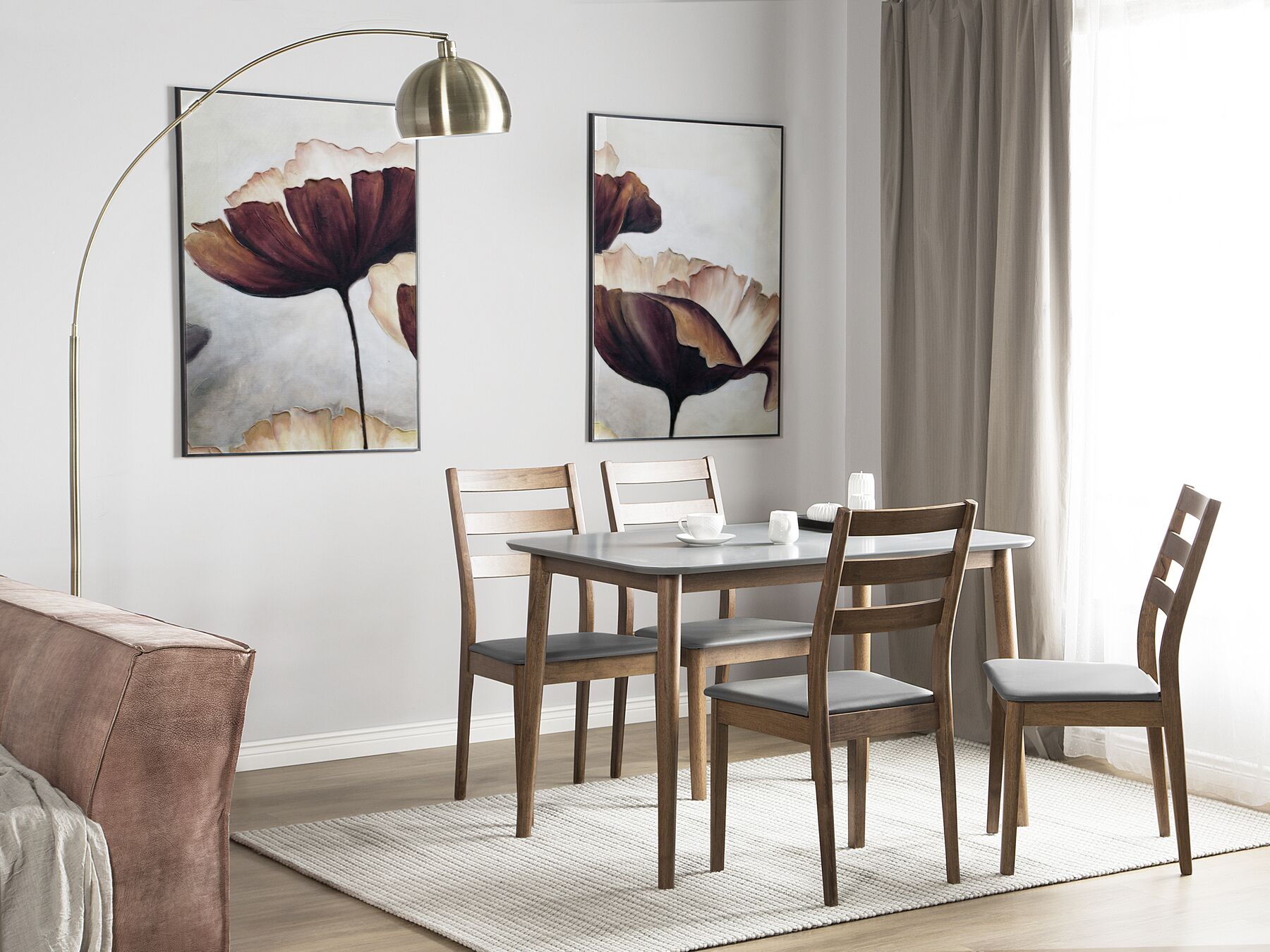 Dining Table MODESTO Grey 118 cm 77 cm Wood