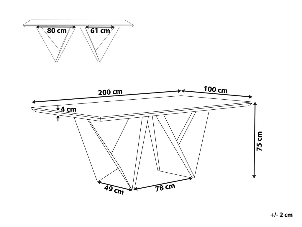 Dining Table SINTRA Dark Brown 200 cm 100 cm