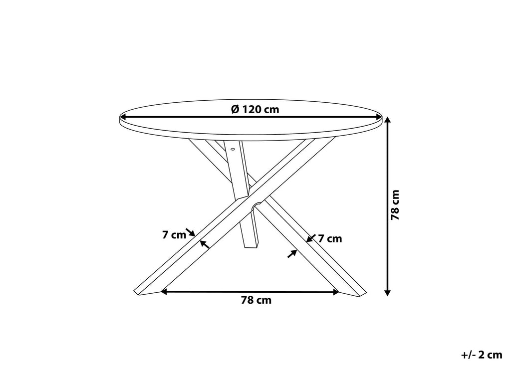 Dining Table JACKSONVILLE Light Brown 120 cm 120 cm