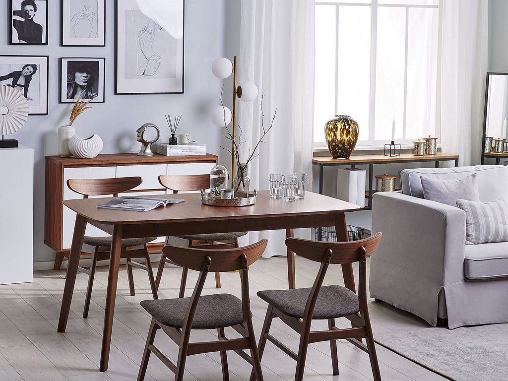 Extending Dining Table MADOX Dark Walnut 120/150 cm 75 cm