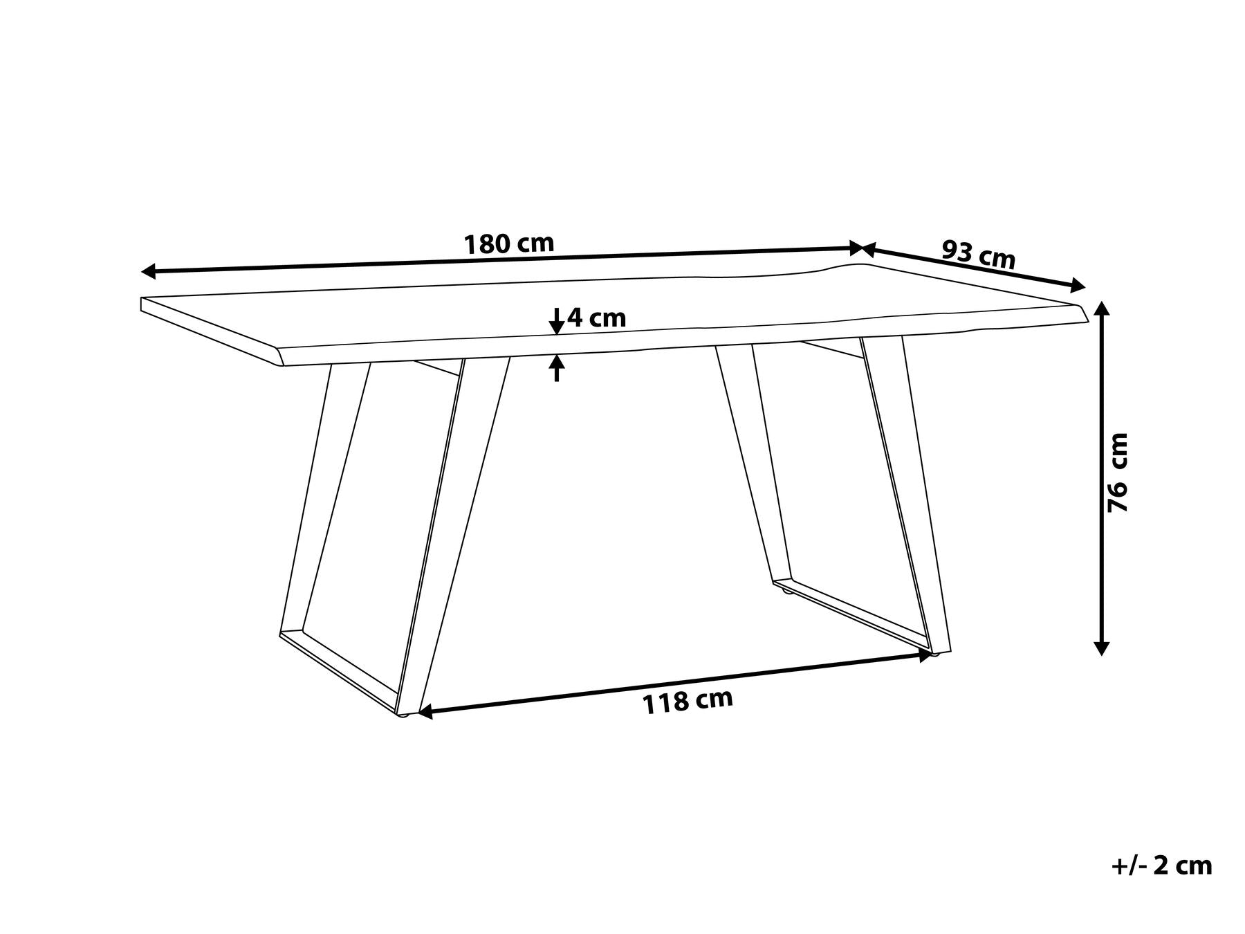 Dining Table JAIPUR Light Brown 180 cm 90 cm Acacia Wood