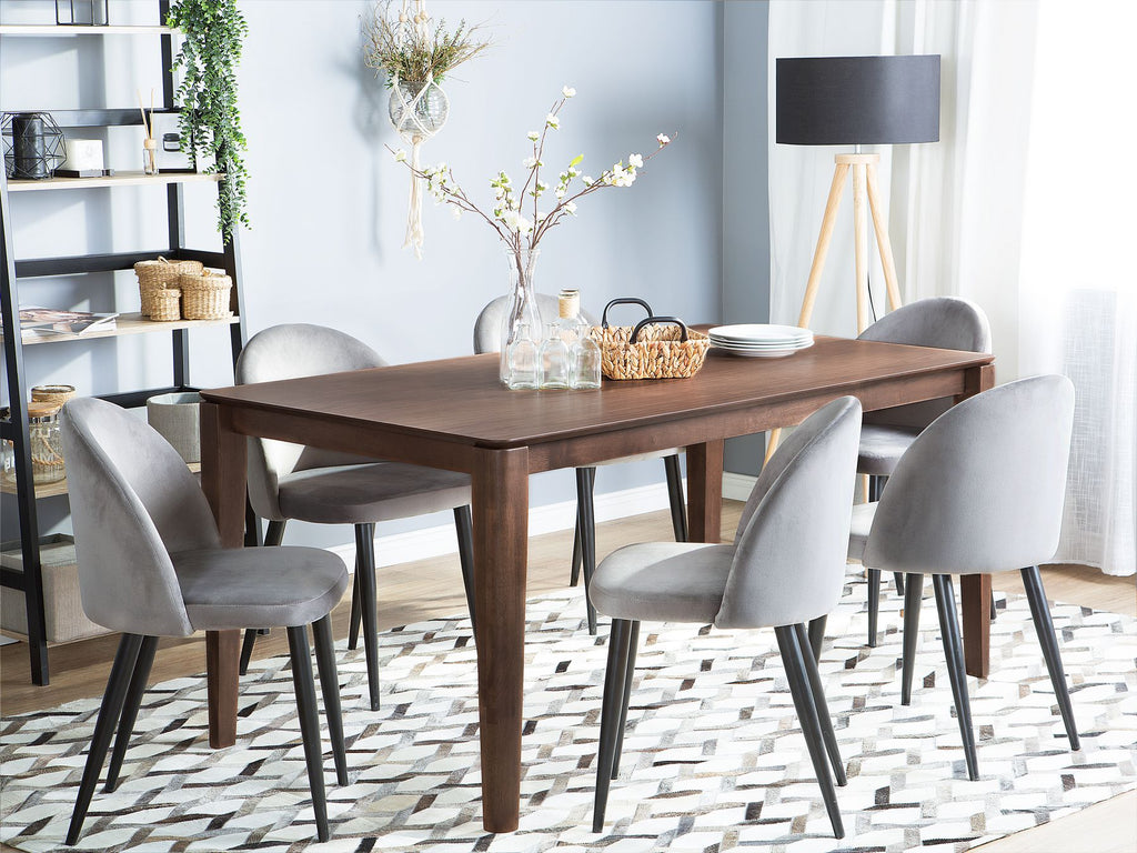 Dining Table LOTTIE Dark Walnut 160 cm 90 cm