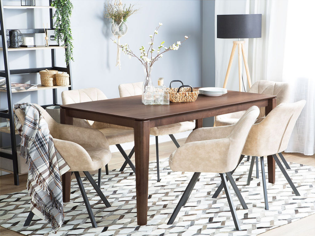 Dining Table LOTTIE Dark Walnut 160 cm 90 cm