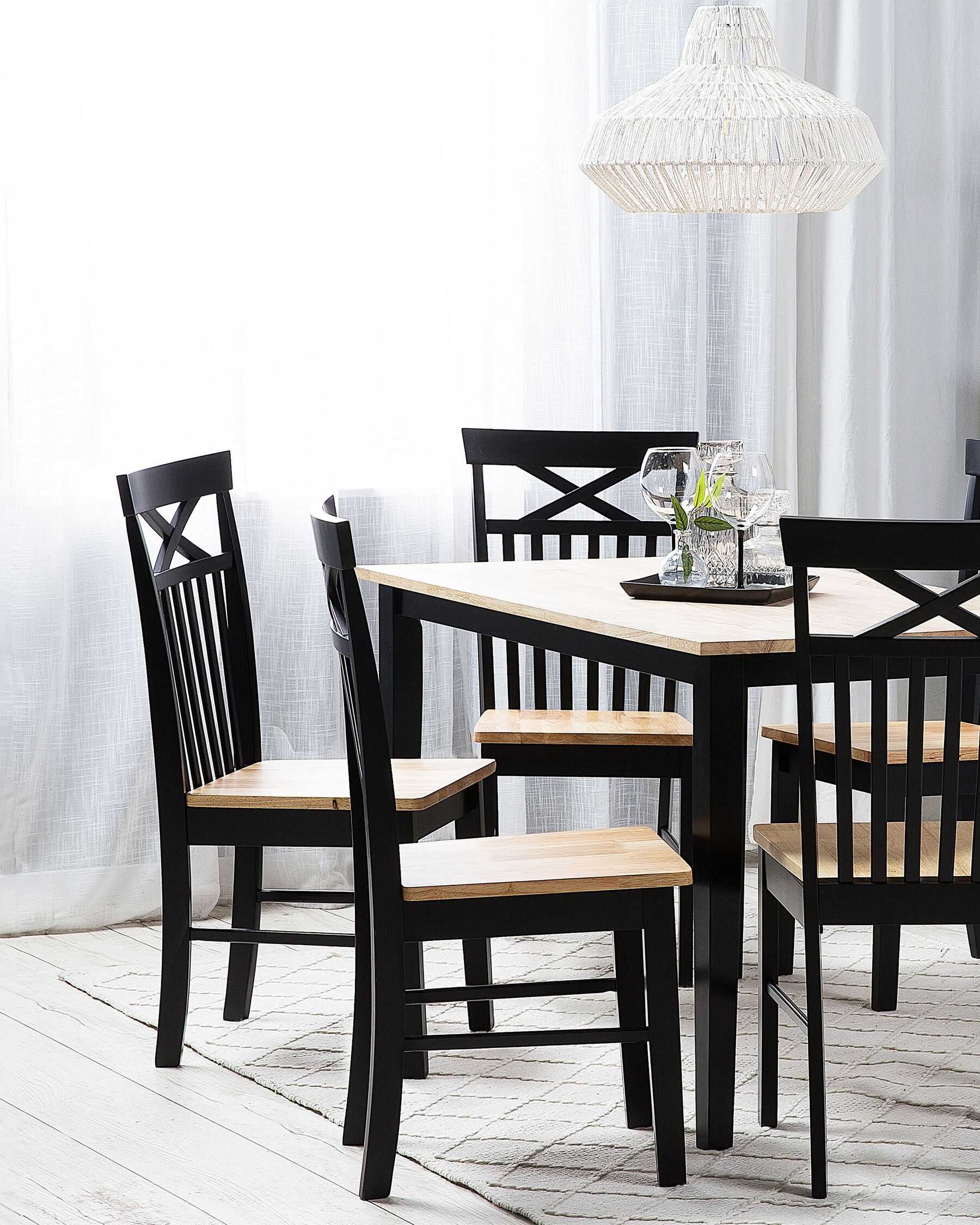 Dining Table HOUSTON Brown/ Black 120 cm 75 cm Wood