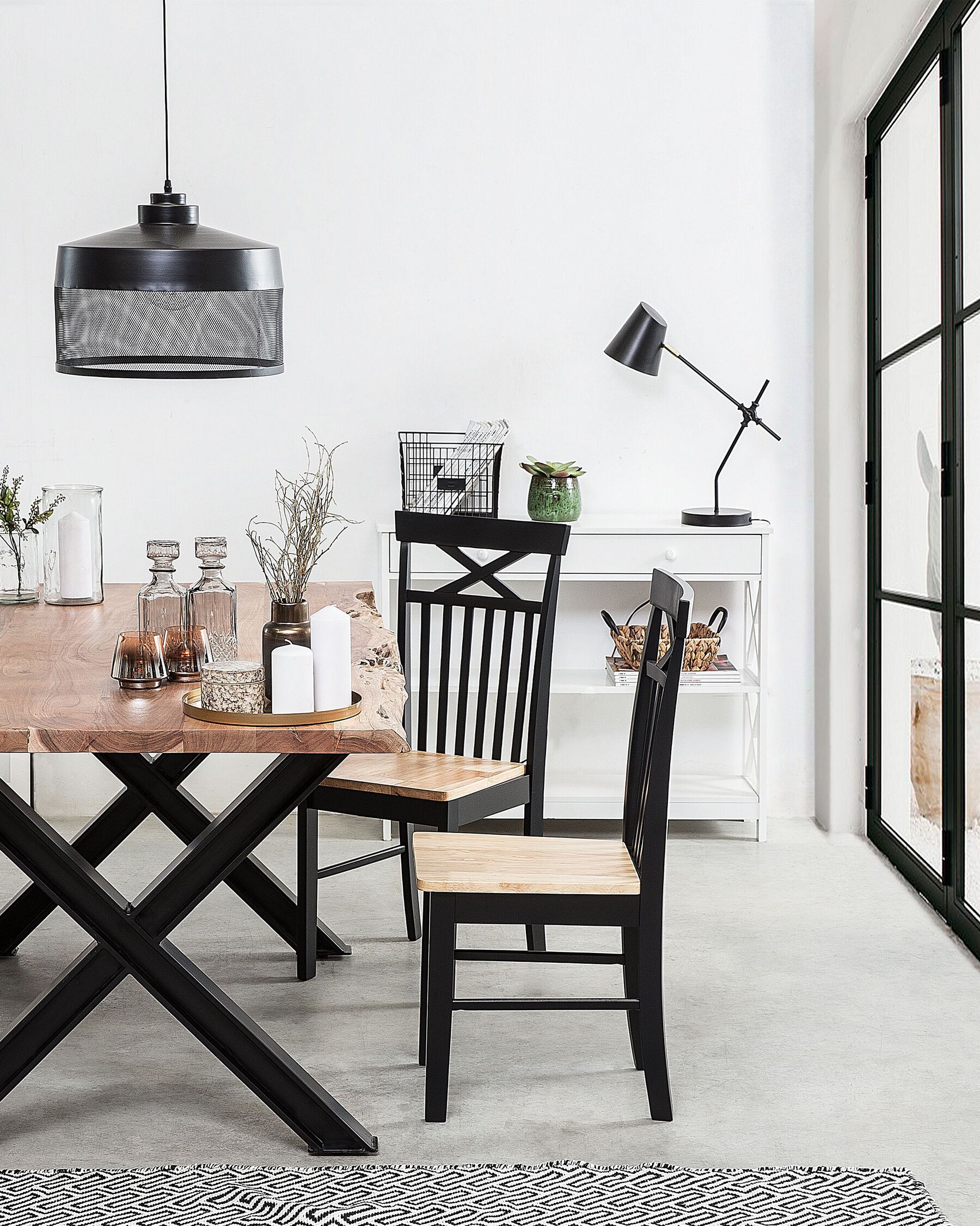 Dining Table HOUSTON Brown/ Black 120 cm 75 cm Wood