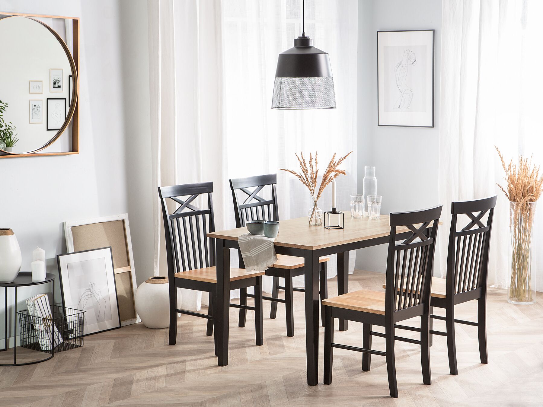 Dining Table HOUSTON Brown/ Black 120 cm 75 cm Wood