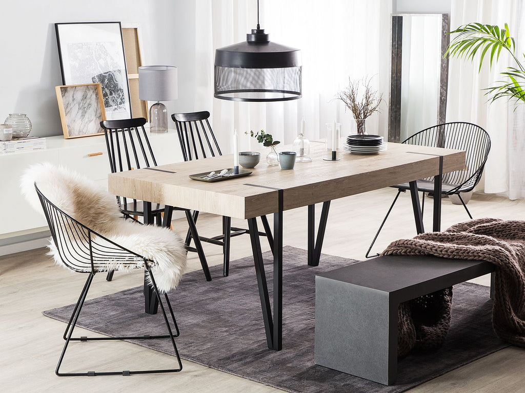 Dining Table ADENA Light Brown 180 cm 90 cm