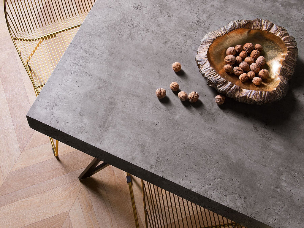 Dining Table BUSCOT Grey Concrete Effect 160 cm 90 cm