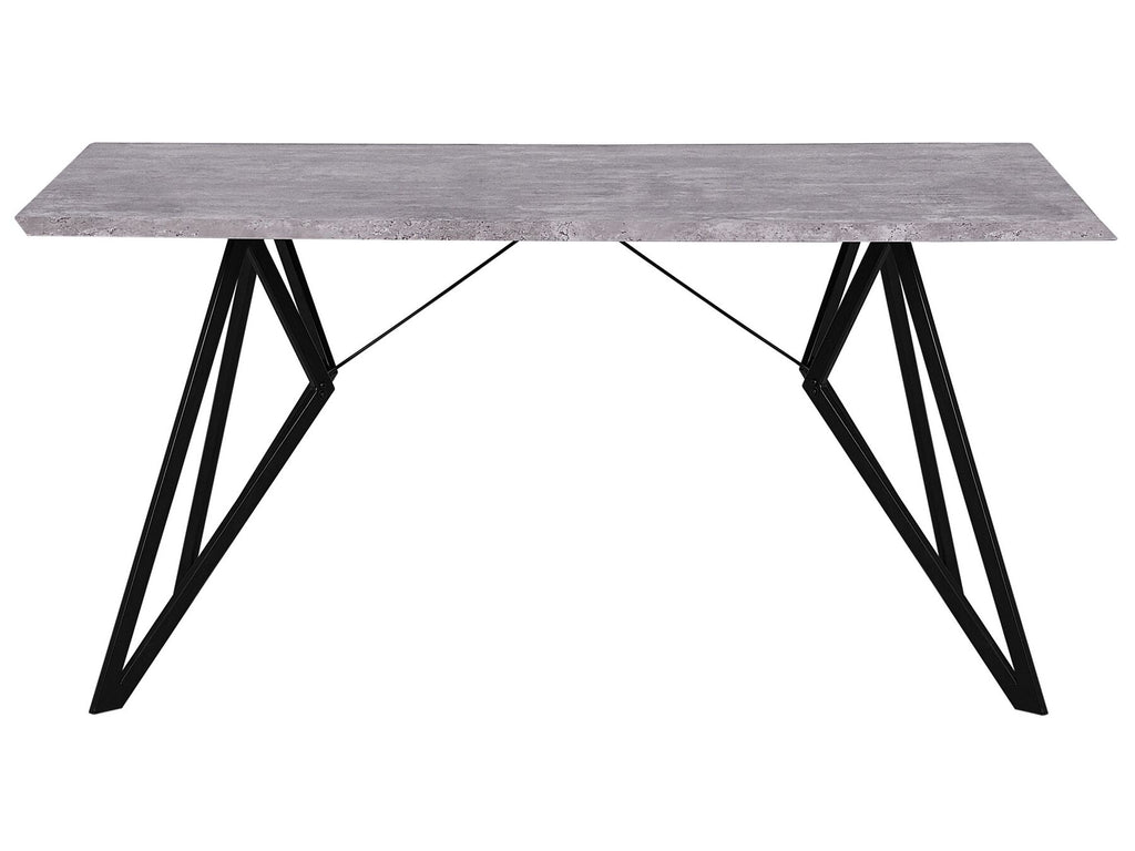 Dining Table BUSCOT Grey Concrete Effect 160 cm 90 cm
