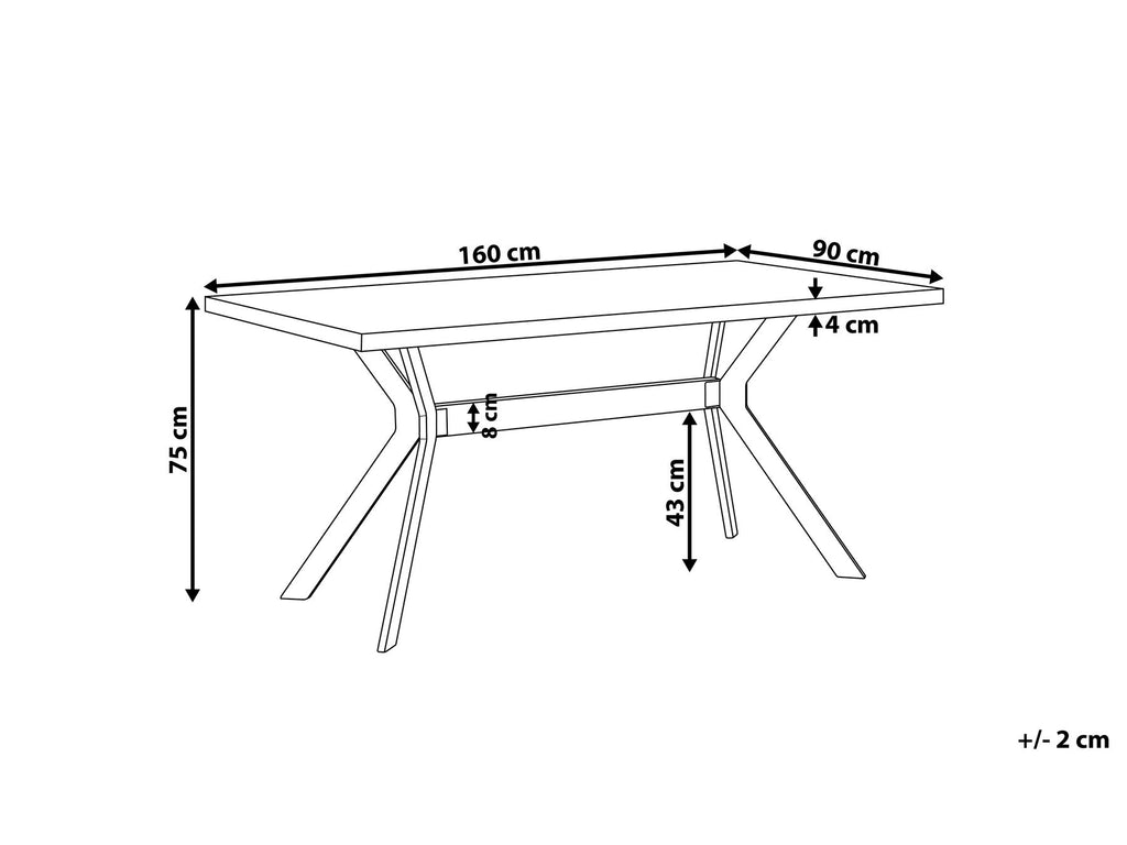 Dining Table BENSON Grey Concrete Effect 160 cm 90 cm